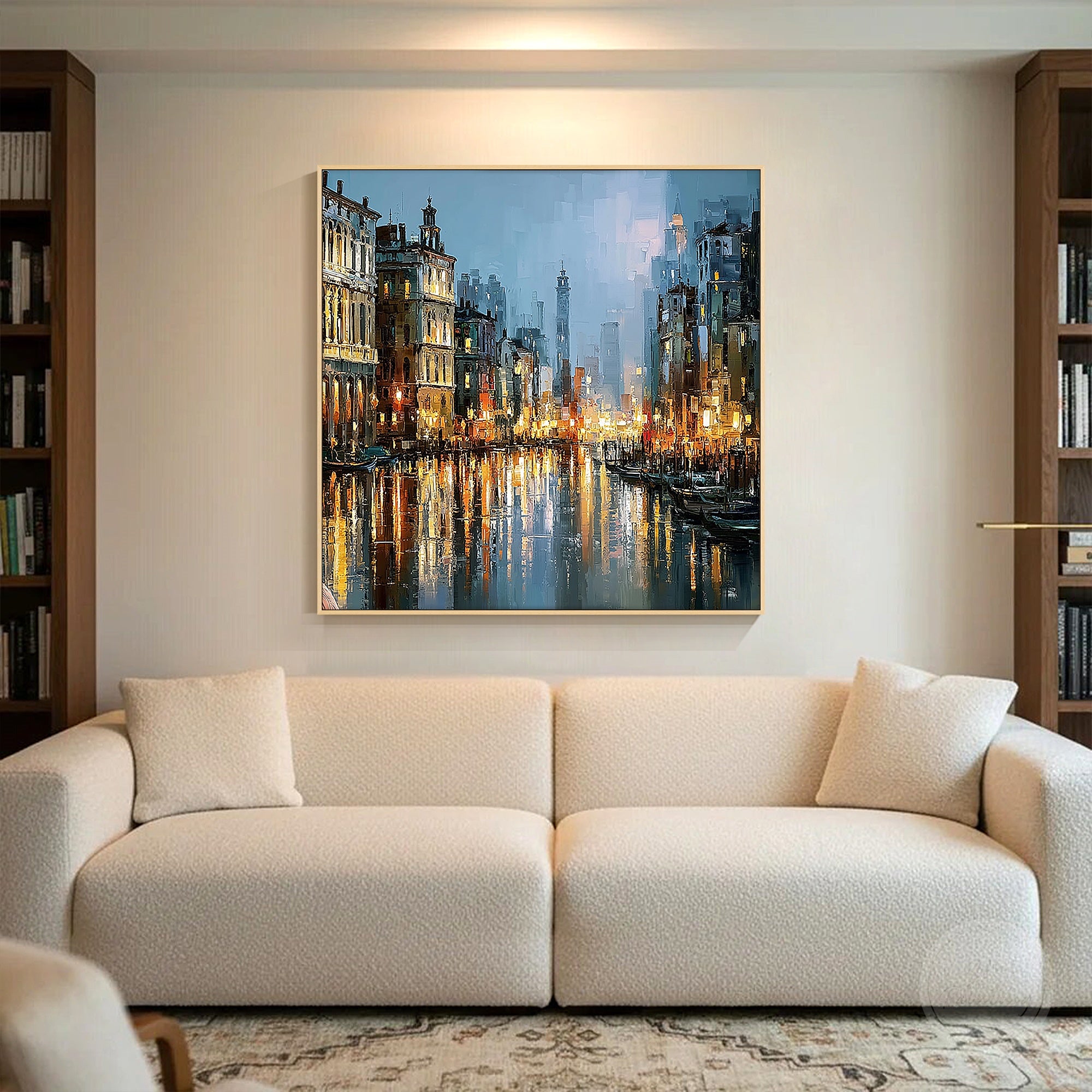 Modern Venice cityscape canvas inspired by Italian architecture