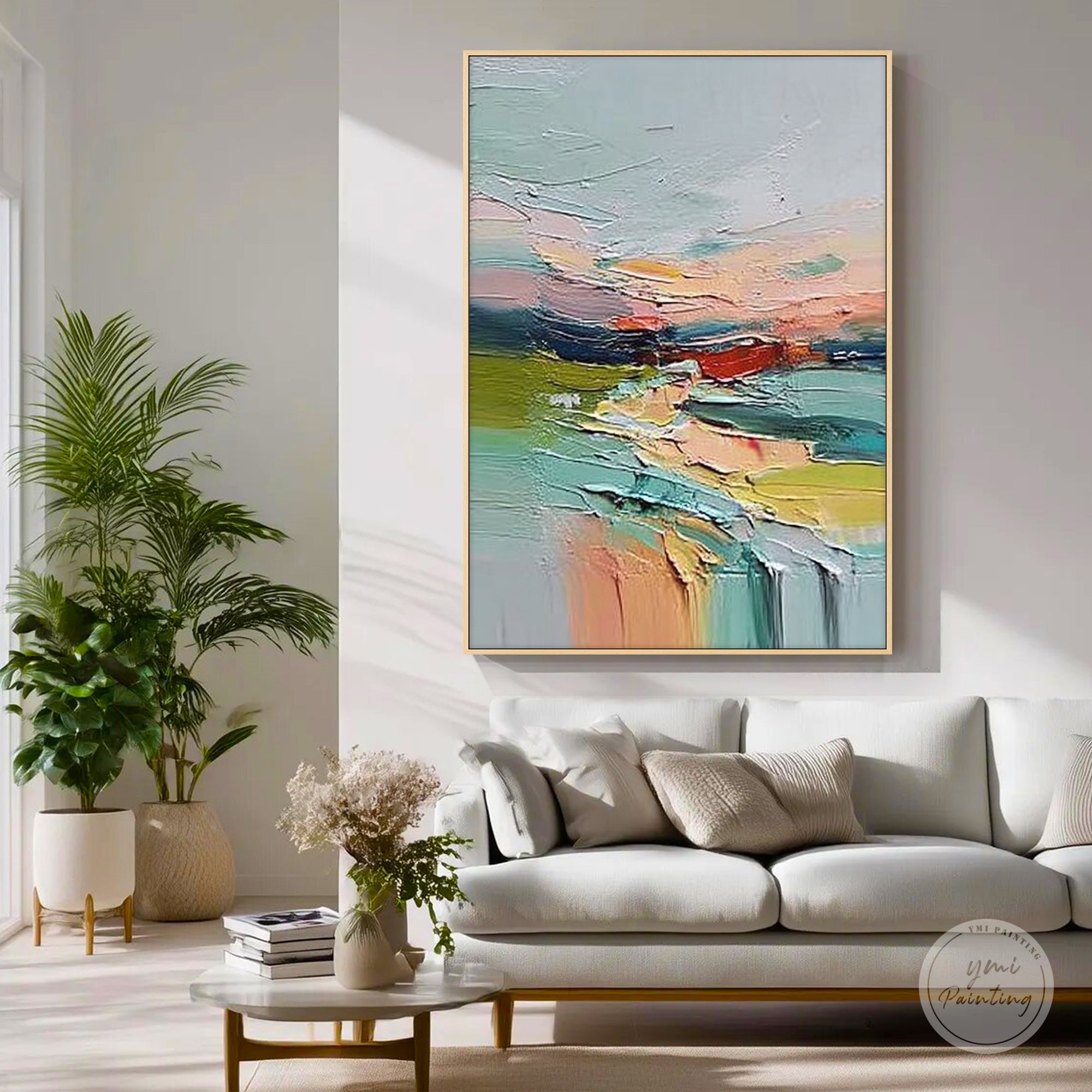 modern expressive abstract canvas painting
