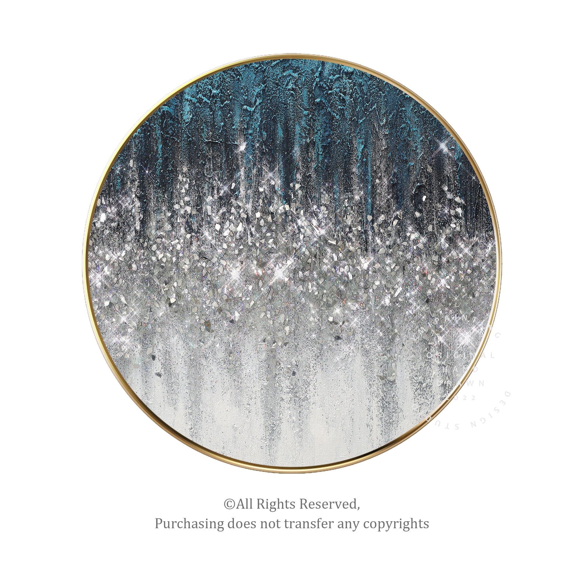 Round Crushed Glass Wall Art #YMA0141