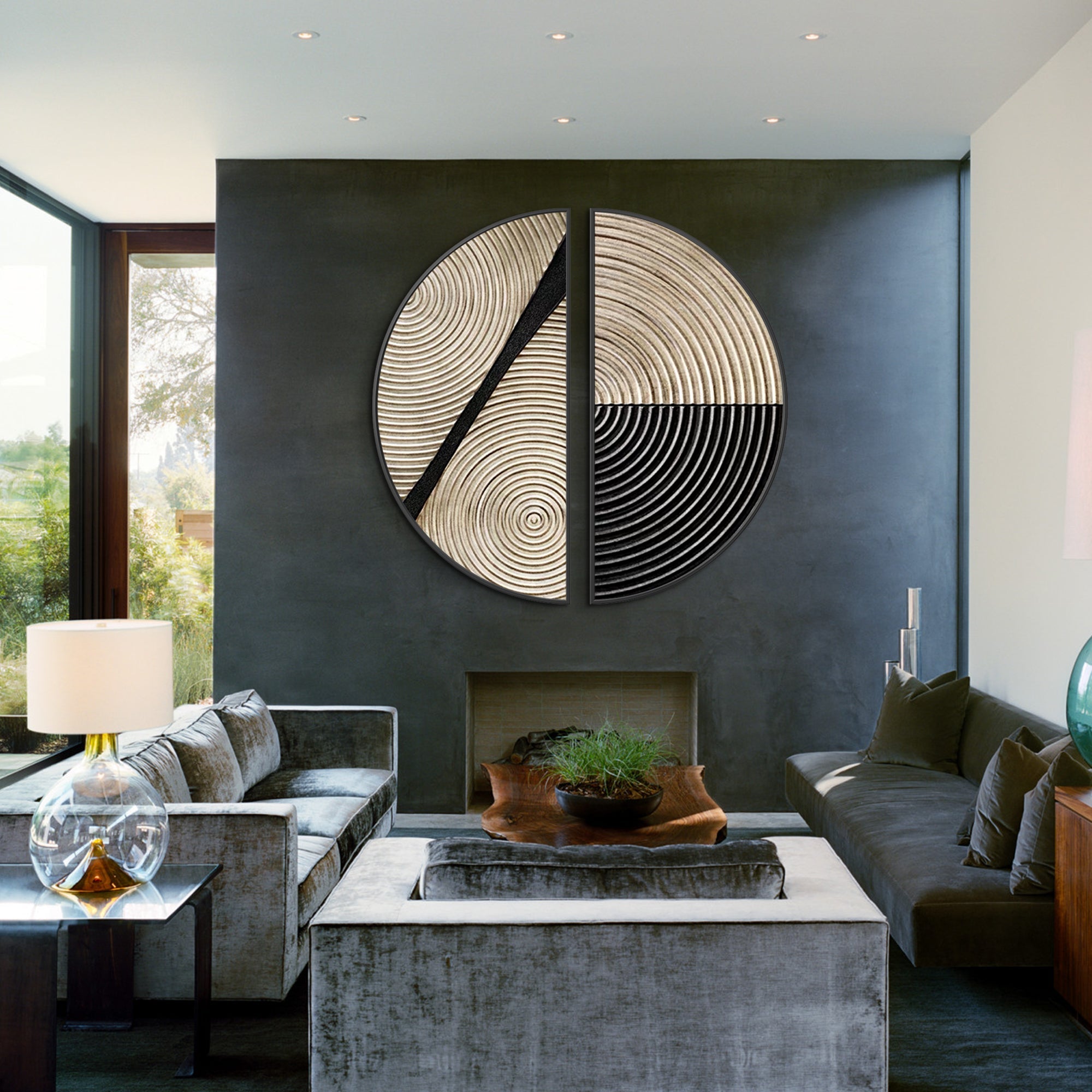 Set of 2 Round Art #YMA0193