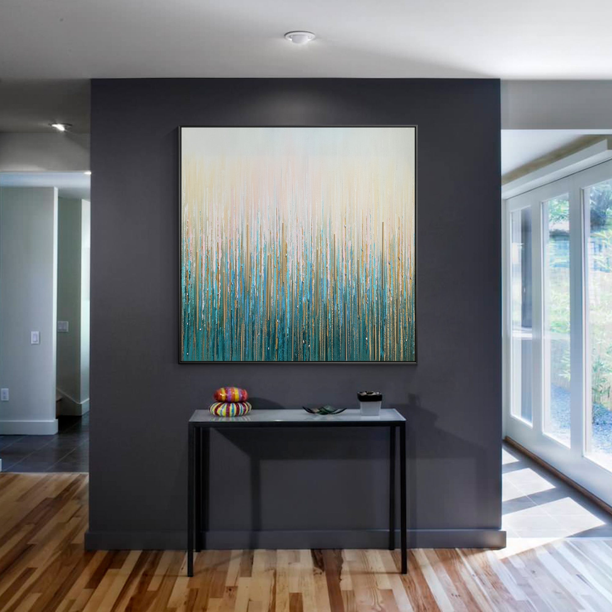 Teal Abstract Wall Art #YMA0216