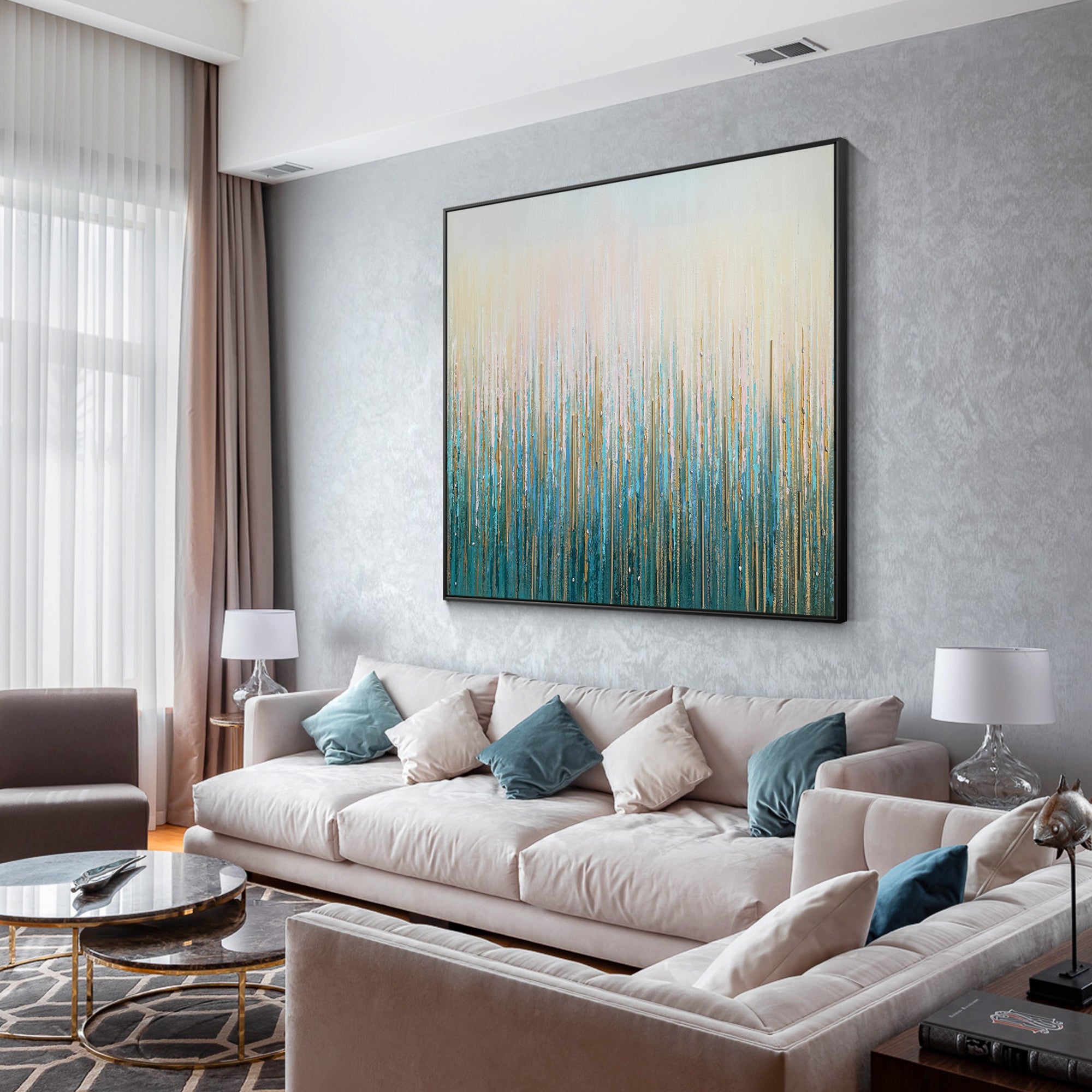 Teal Abstract Wall Art #YMA0216