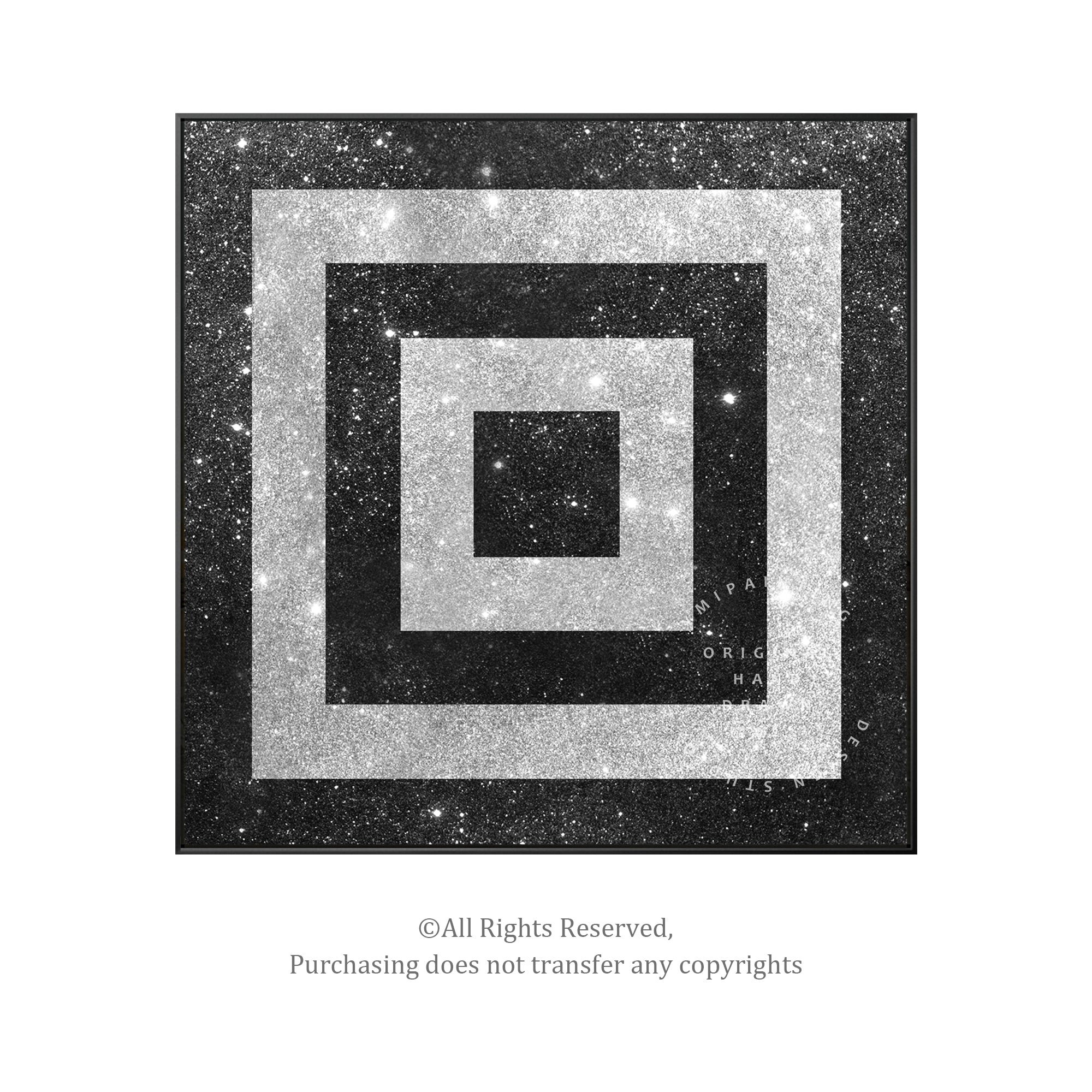 抽象的なグリッターウォールアート #YM0261