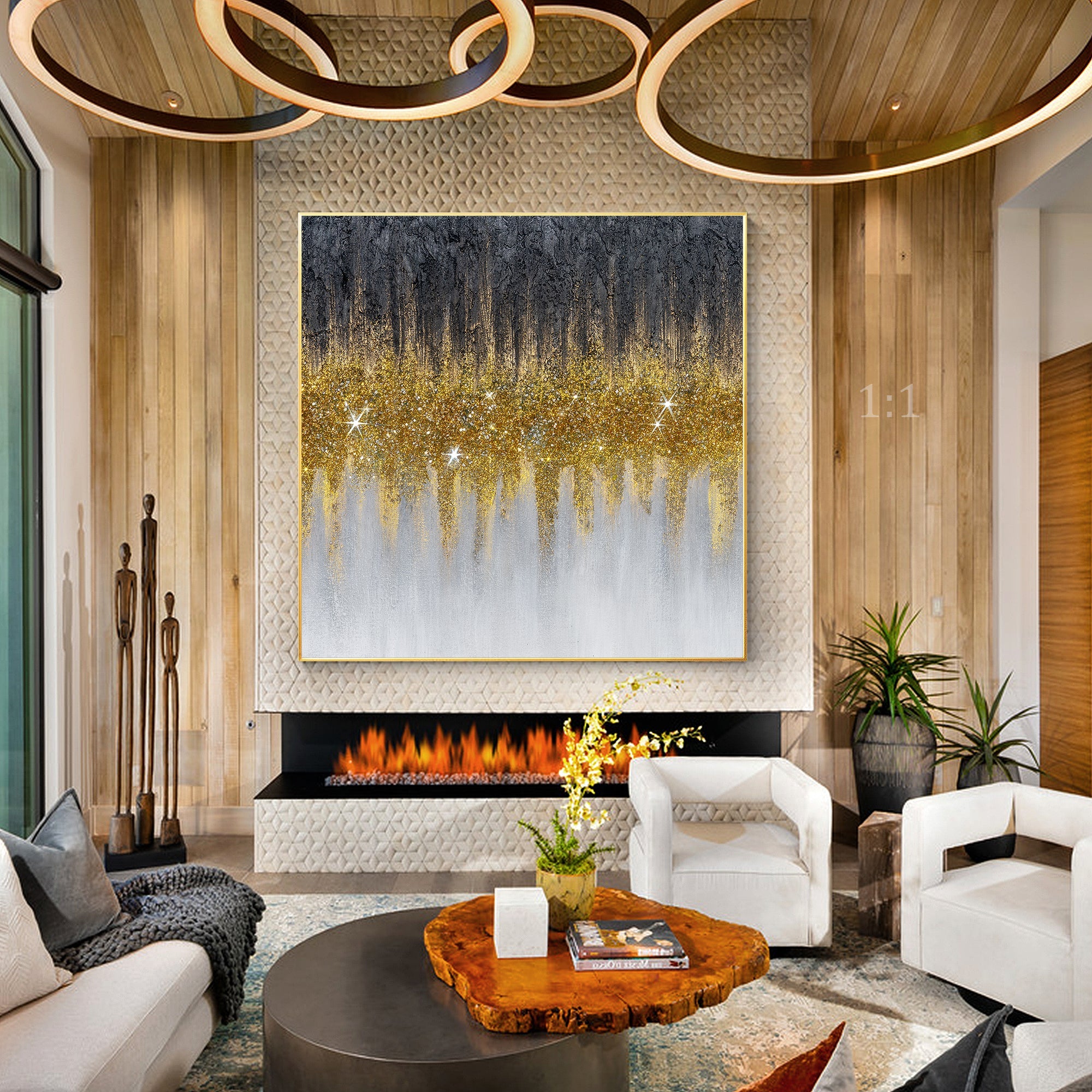 Gold Glitter Wall Art #YMA0269