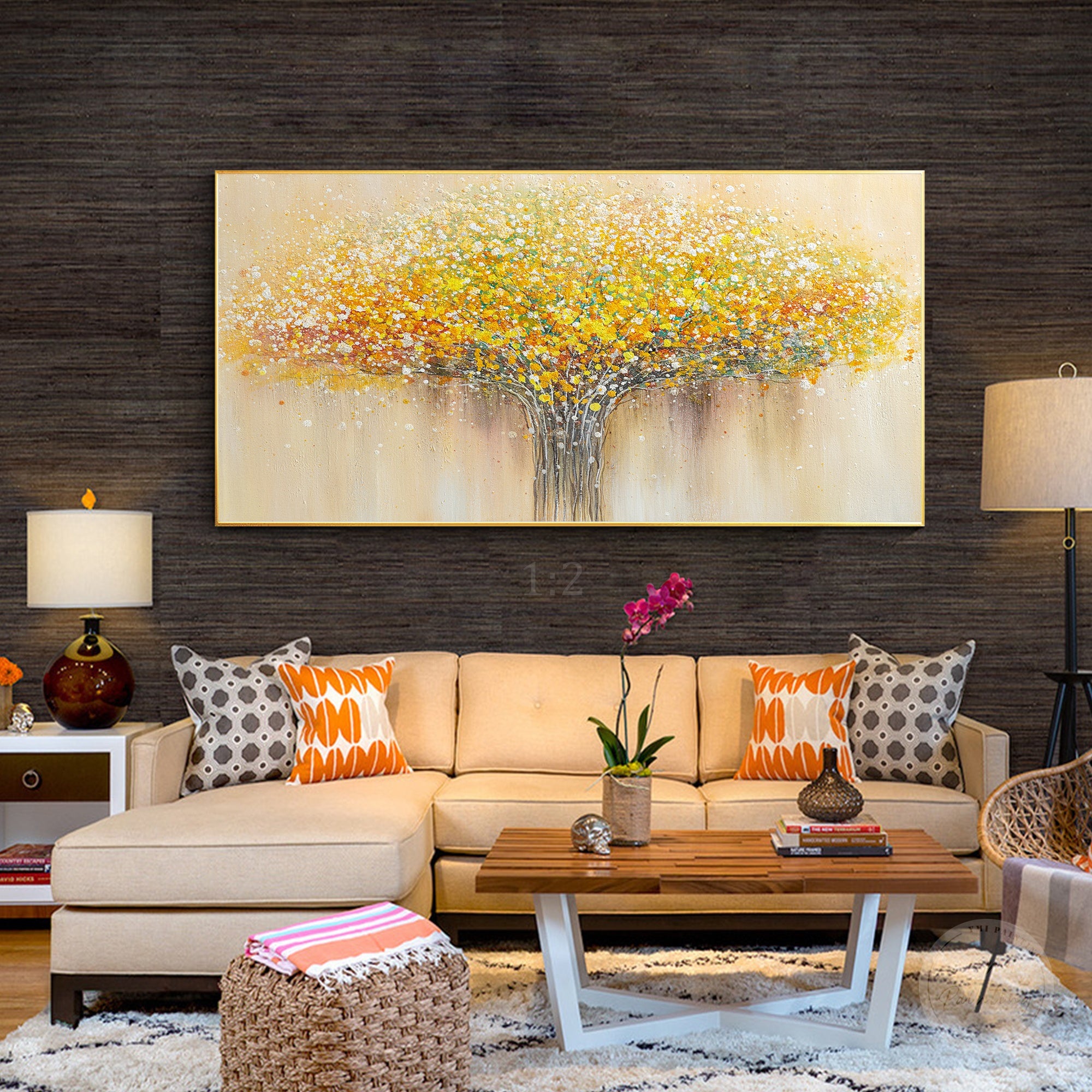 Modern floral wall art featuring beautiful blooming flowers with rich colors and handcrafted canvas texture