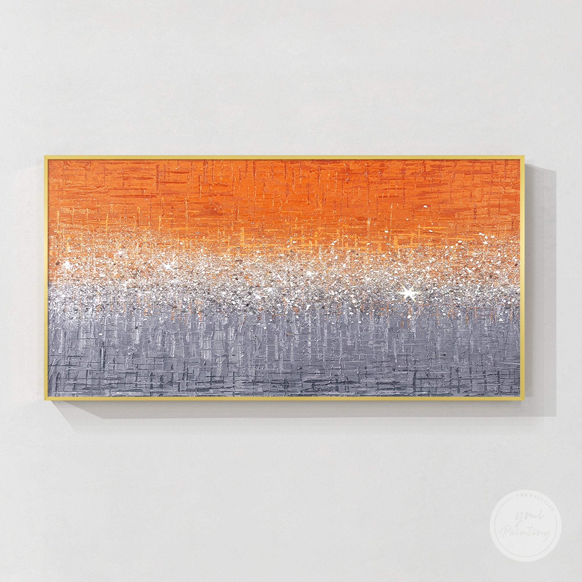 Premium abstract wall art featuring sparkling glitter, crushed glass elements, and modern luxury style