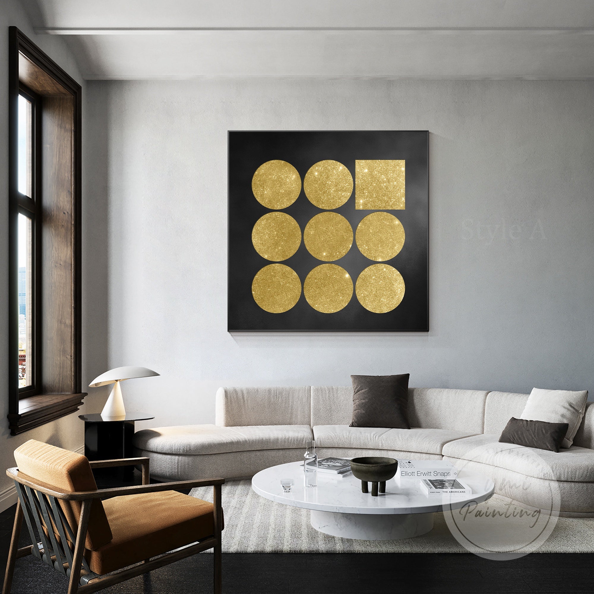 Gold Glitter Geometric Art #YMA0329