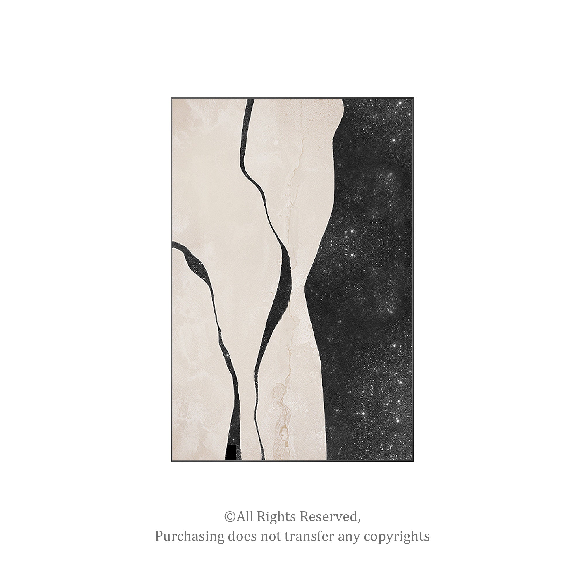 Large modern art with subtle female figure, silver glitter finish adds contemporary glam.