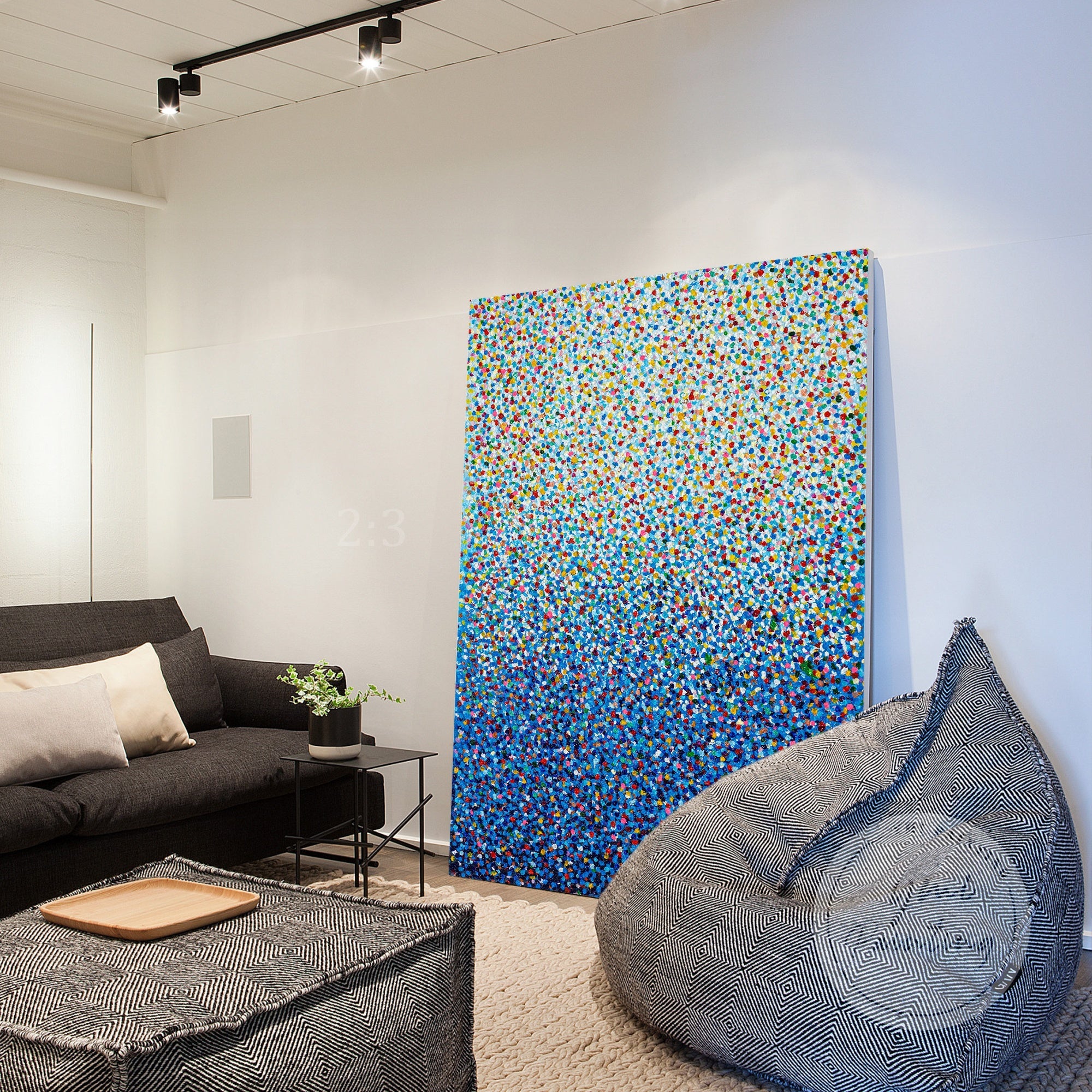 Abstrakte beige Landschaft Wandkunst