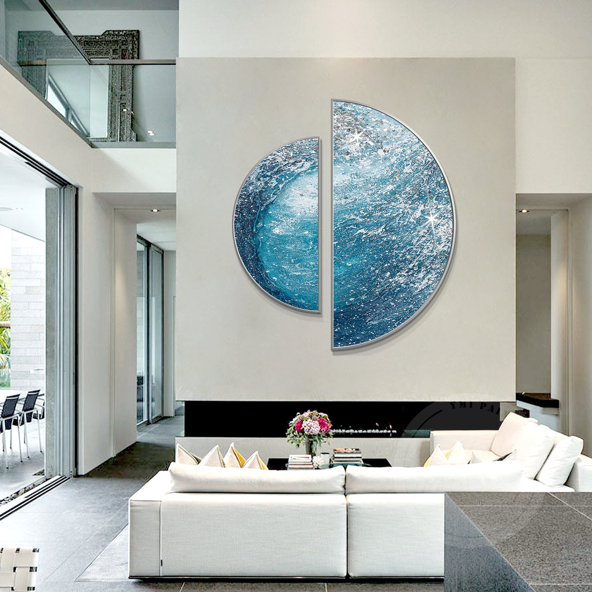 Blauer Glitzer-Halbkreis Art #YMA0467