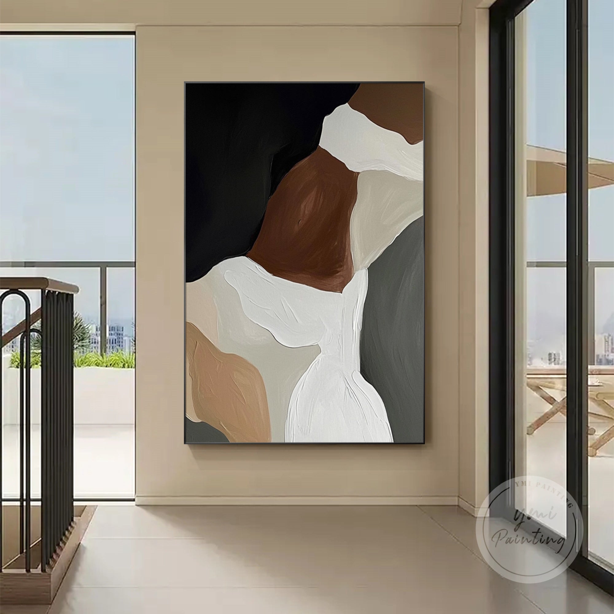 Textured neutral abstract wall art for sophisticated interiors.