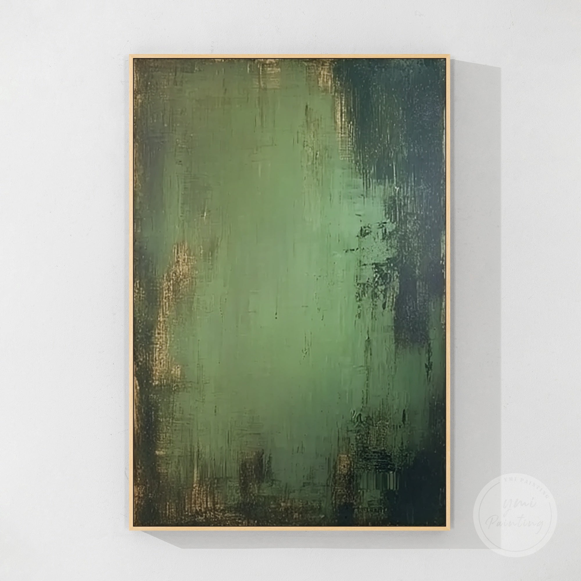 Textured green and gold wall art for contemporary interiors