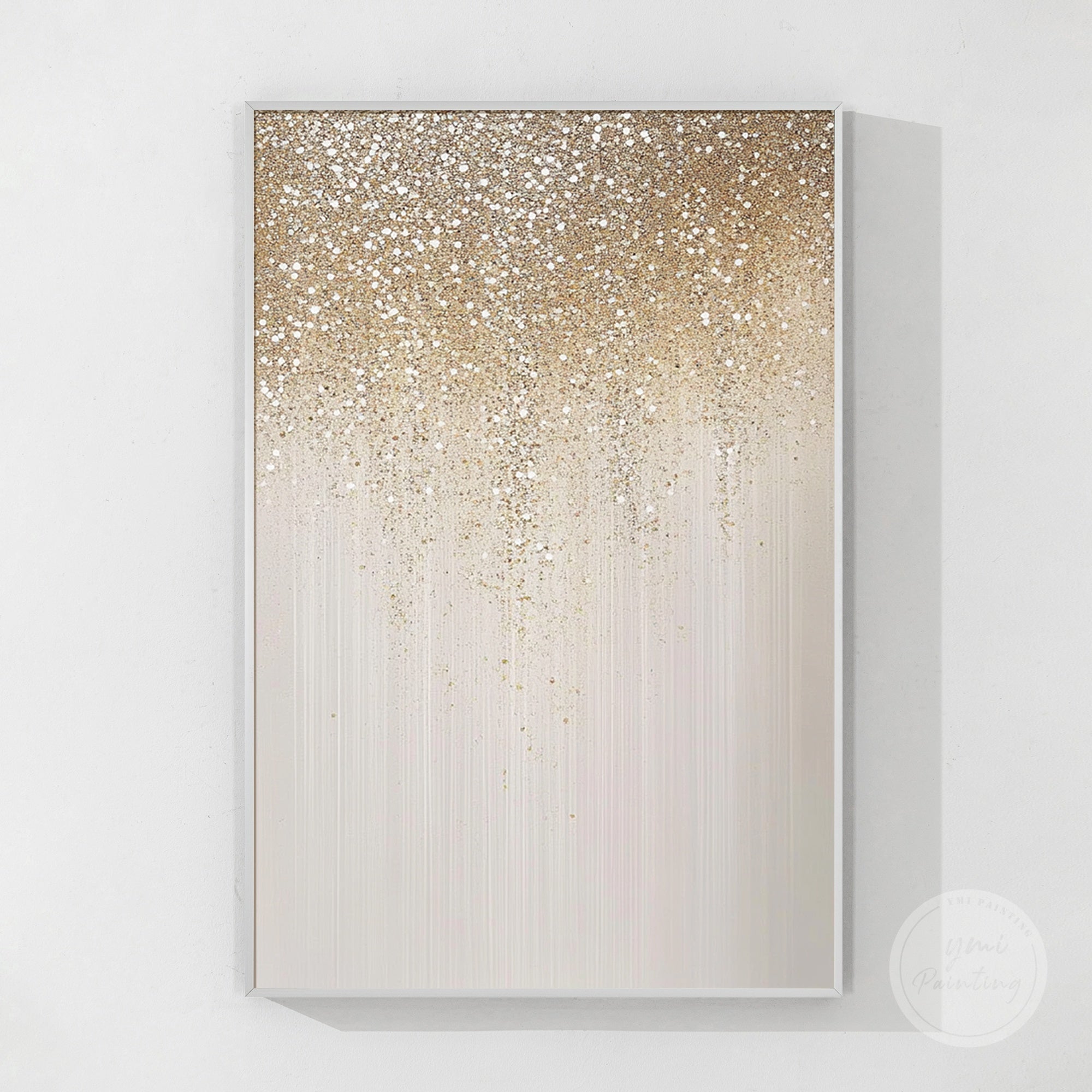 Sparkling glam painting with rich, multi-layered glitter textures.