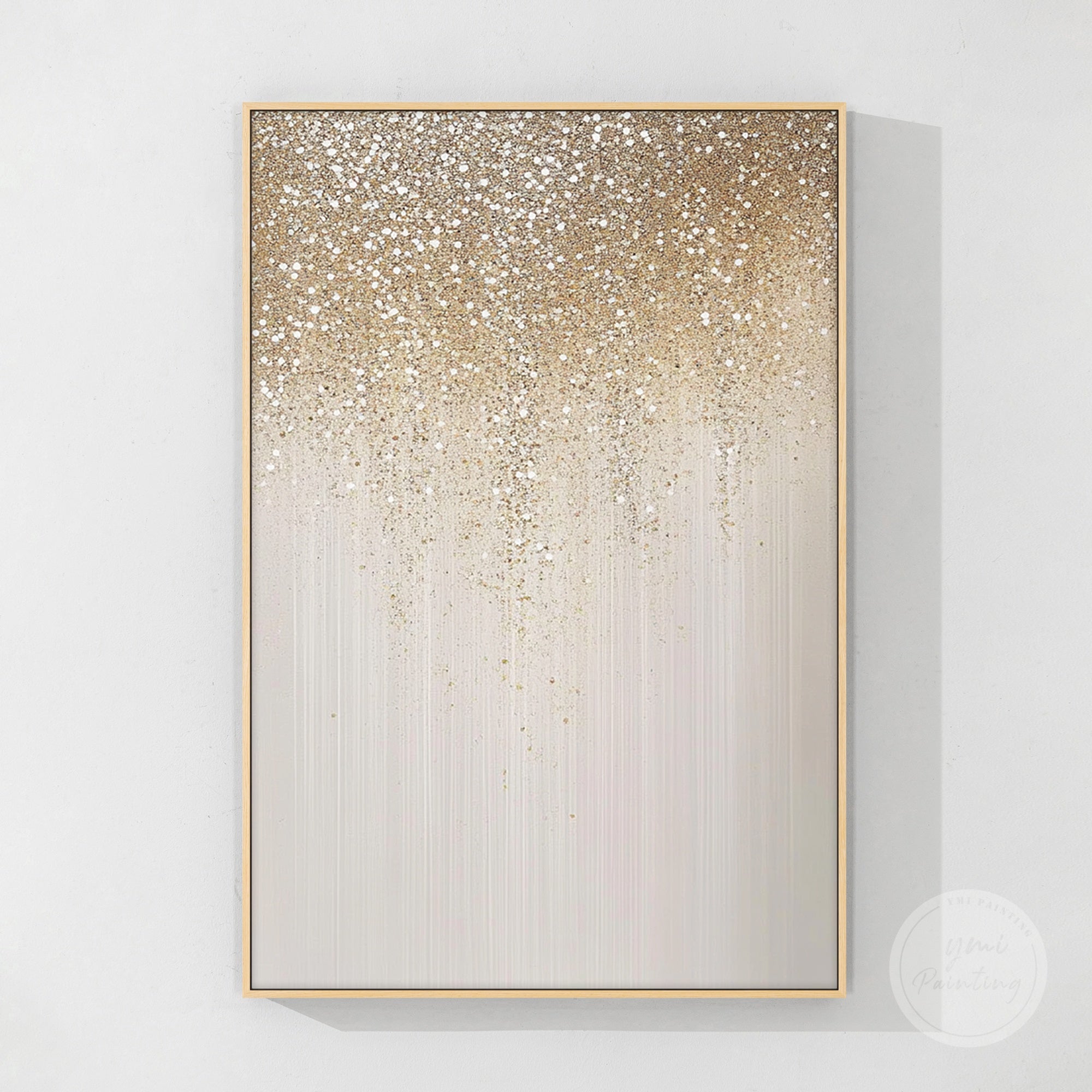Modern glitter painting for living rooms, bedrooms, or fashion-inspired decor.