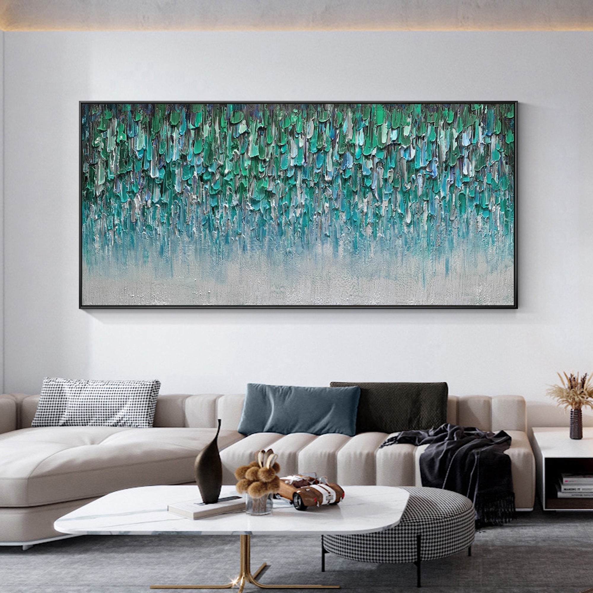 3D Groene Textuur Muurkunst #YMA055