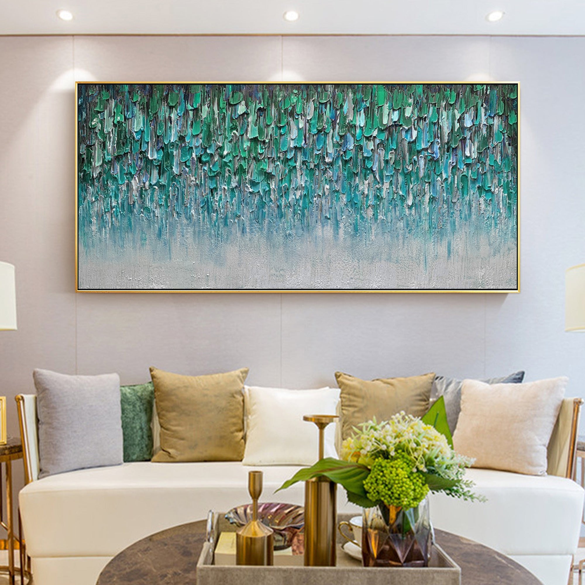 3D Groene Textuur Muurkunst #YMA055