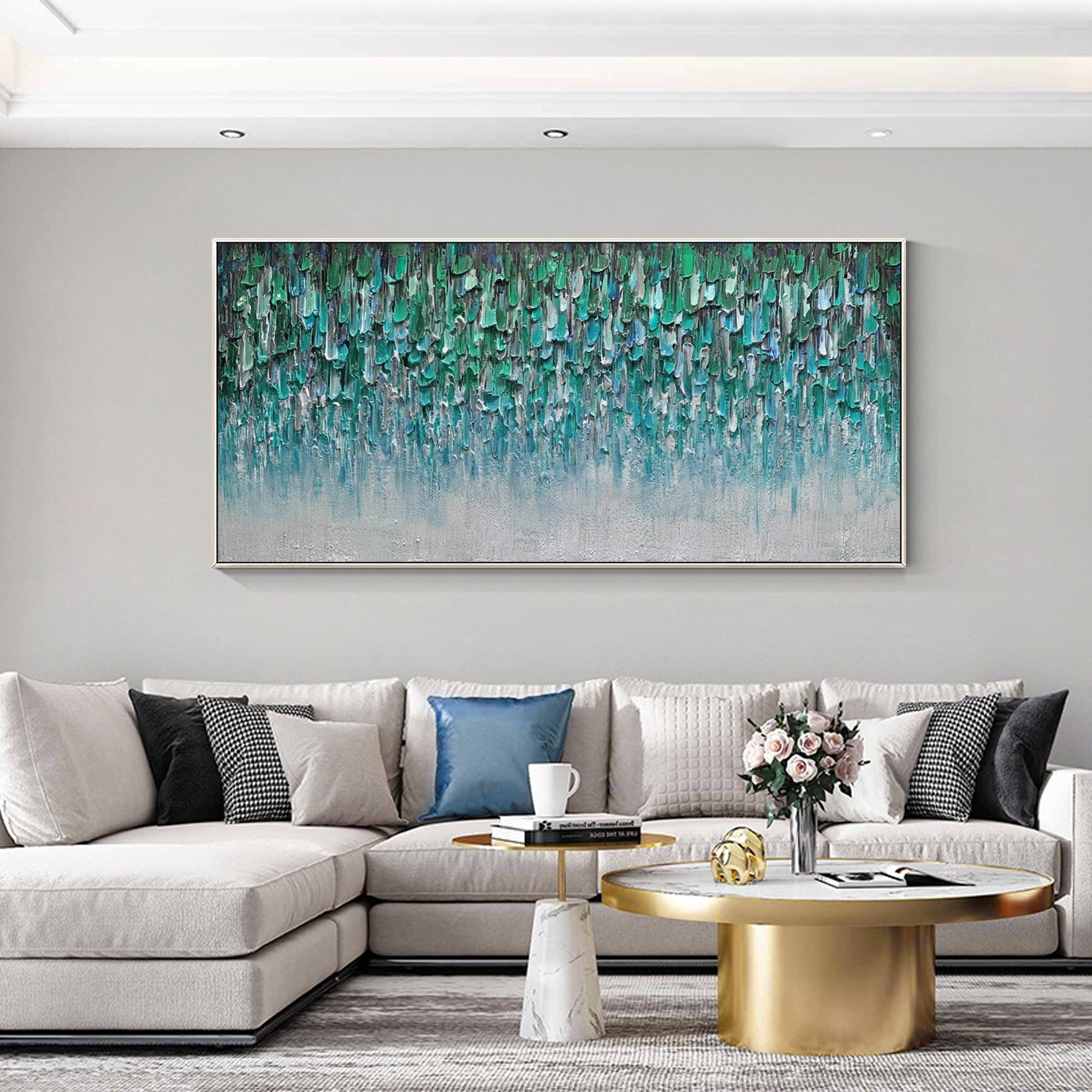 3D Groene Textuur Muurkunst #YMA055