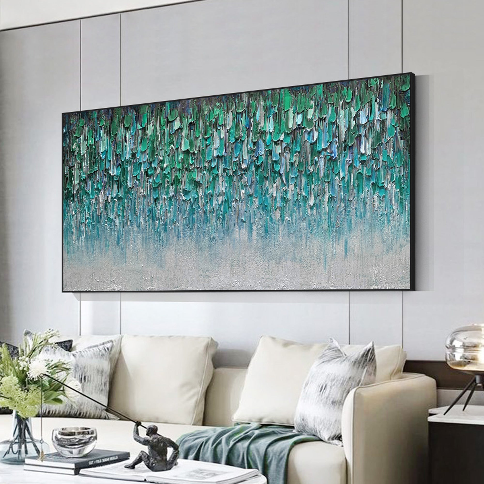 3D Groene Textuur Muurkunst #YMA055