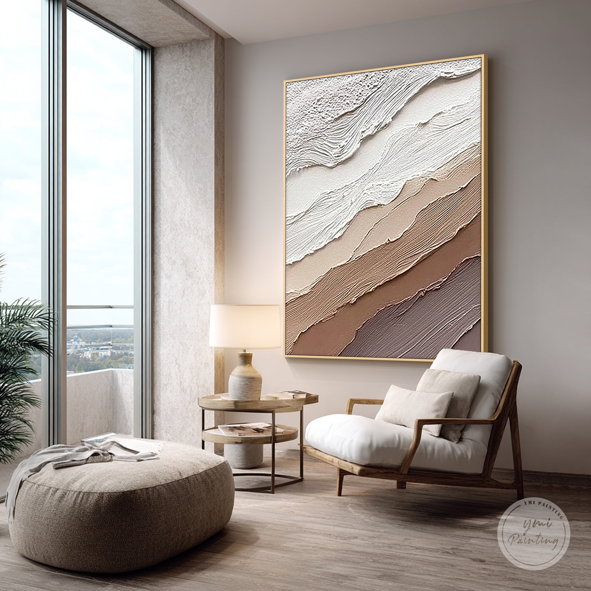 textured canvas art with ridged and smooth details