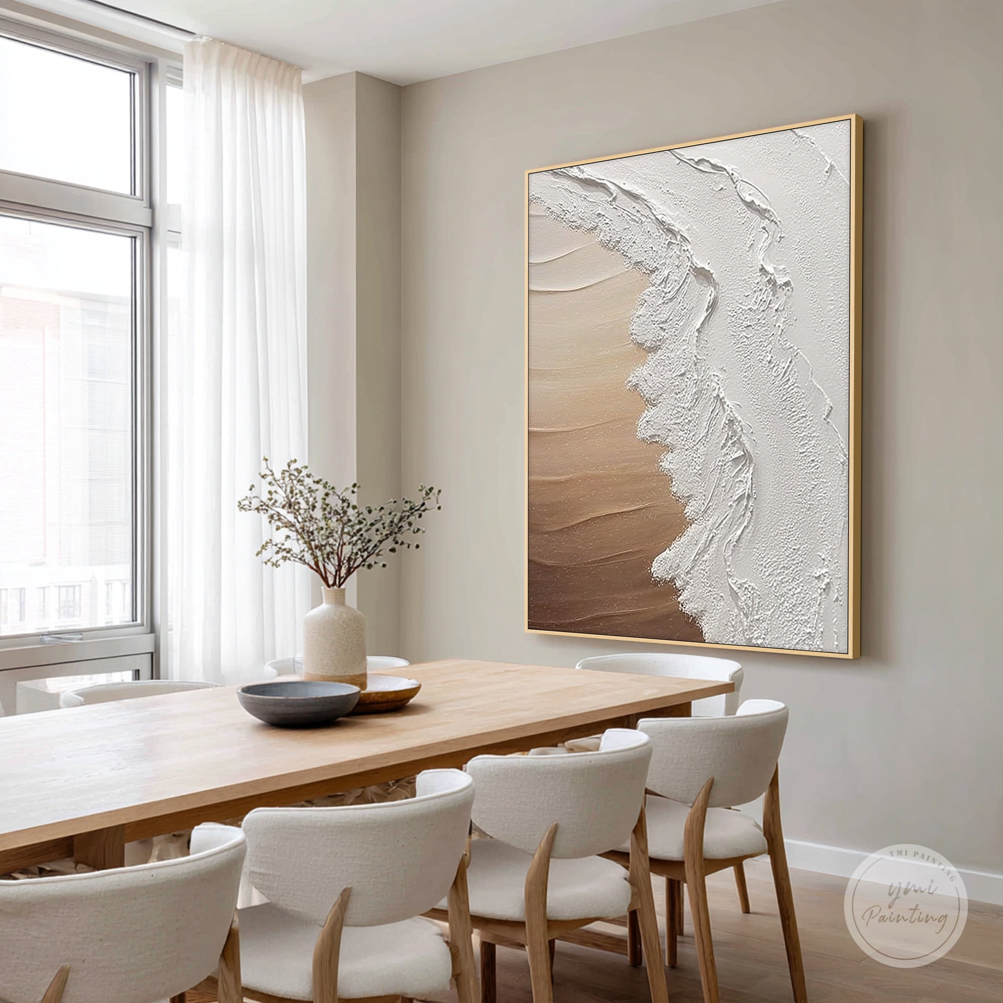 Neutral plaster texture modern wall decor