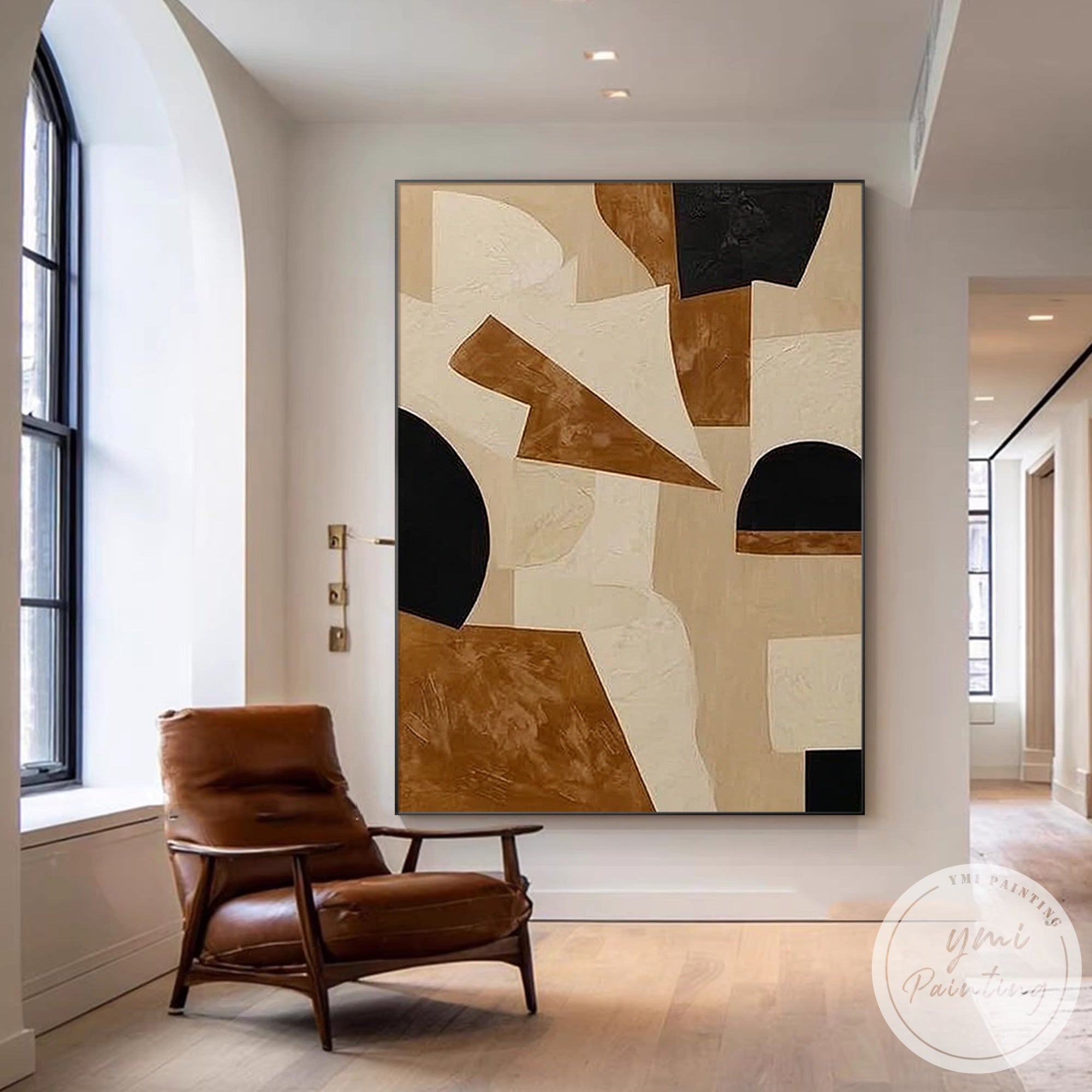 contemporary abstract art neutral color composition