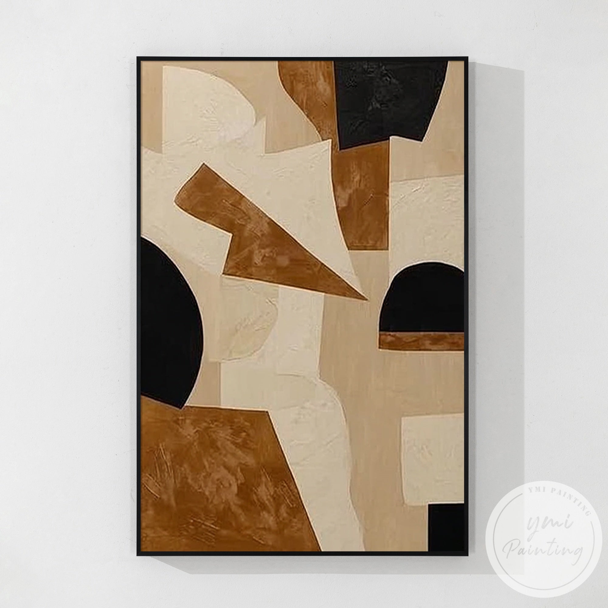 neutral abstract artwork with layered shapes texture