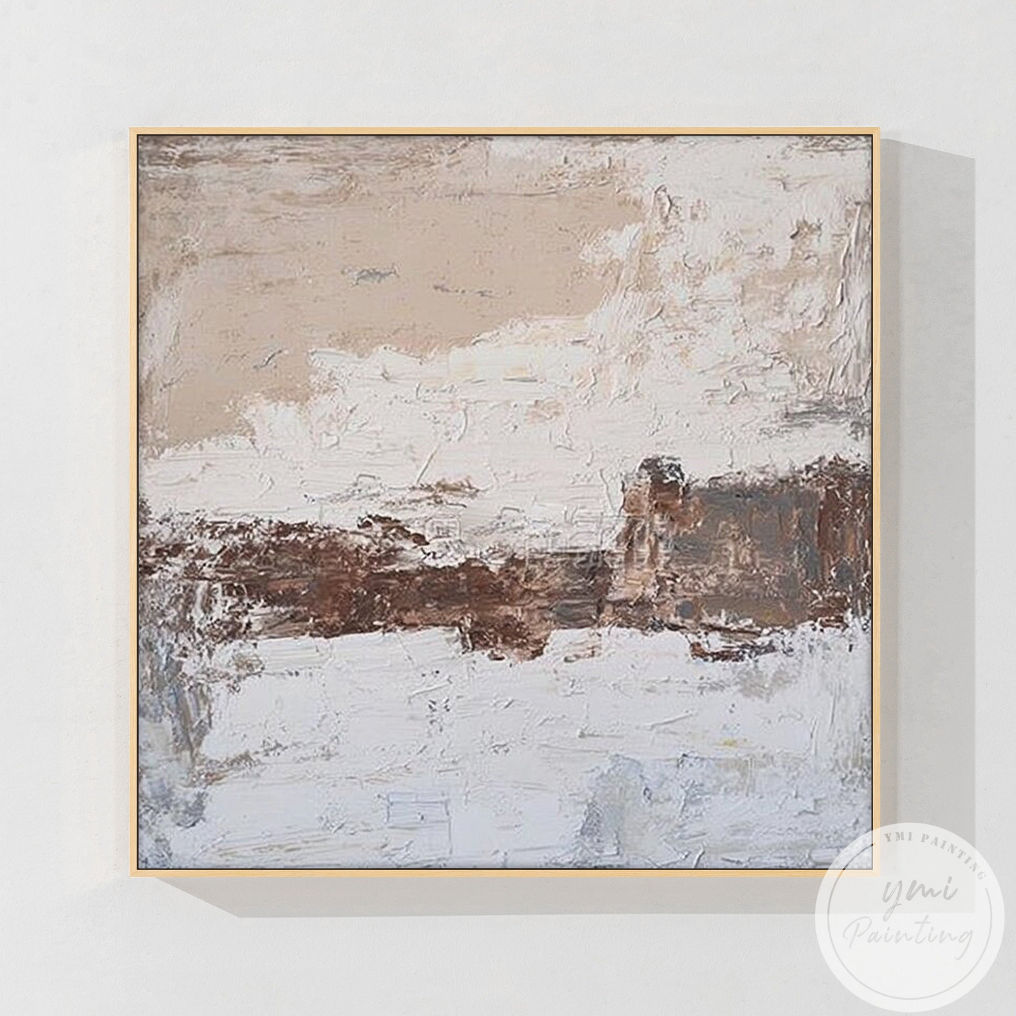 modern rustic wall art with earthy abstract landscape style