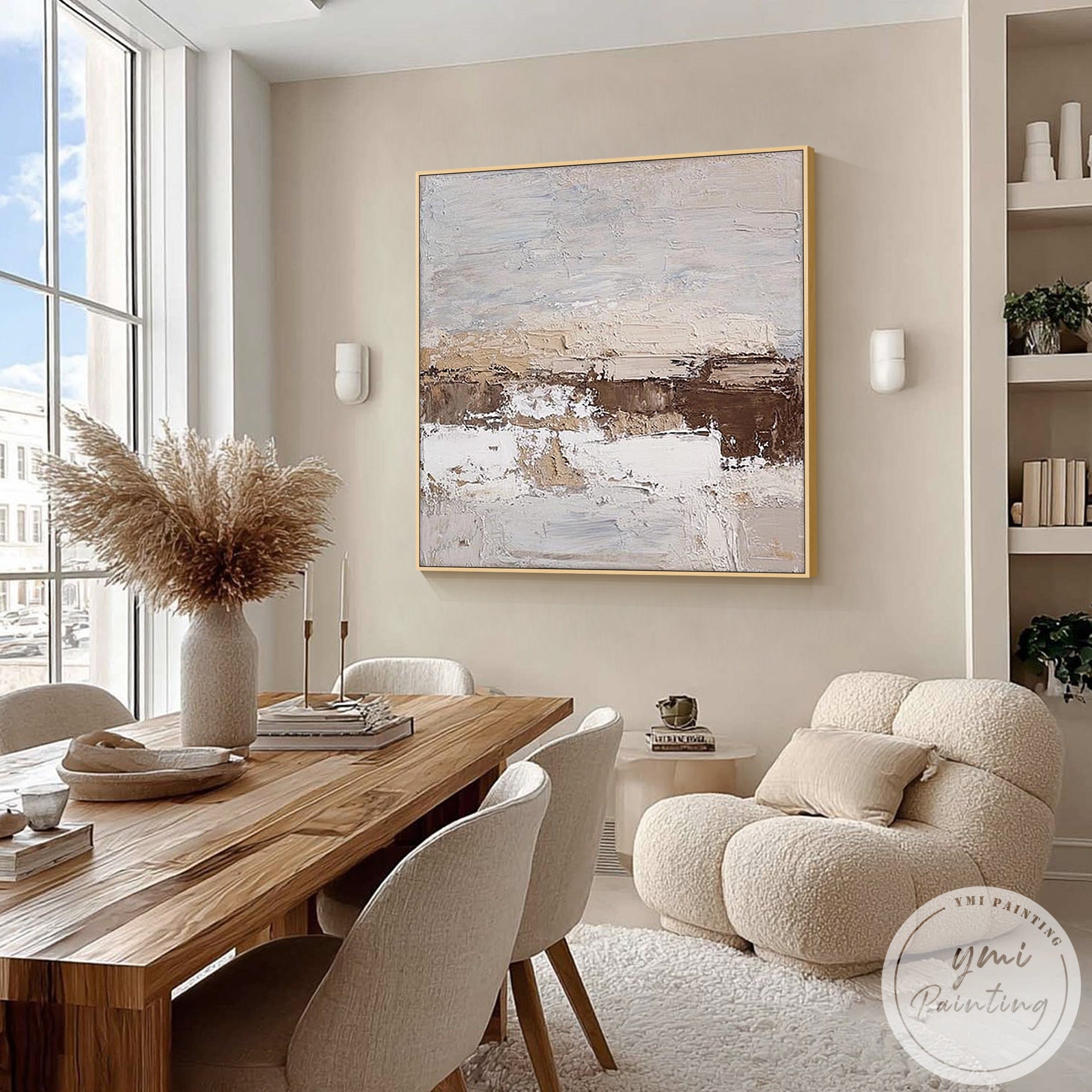 abstract nature painting with neutral colors