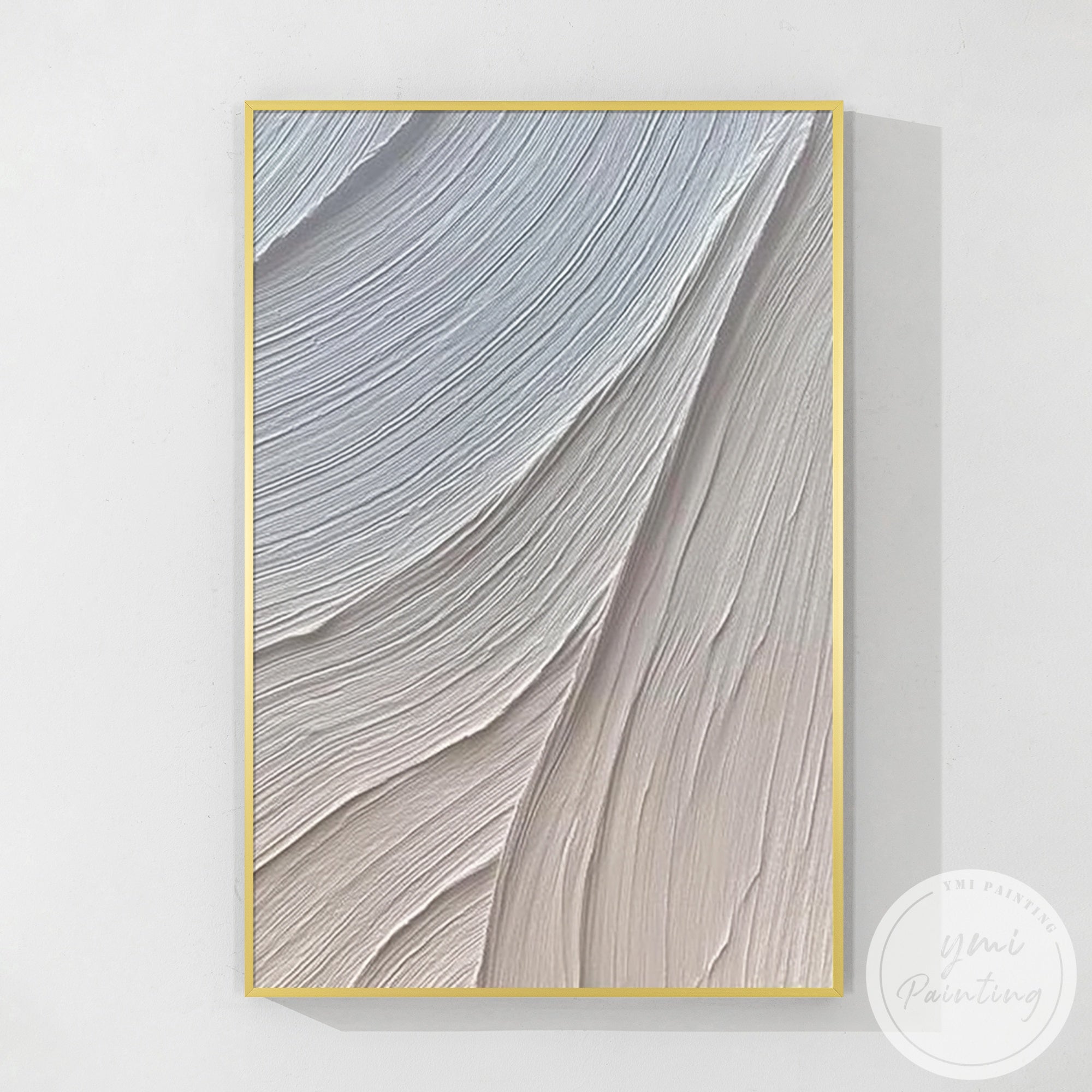 abstract beige relief style canvas art