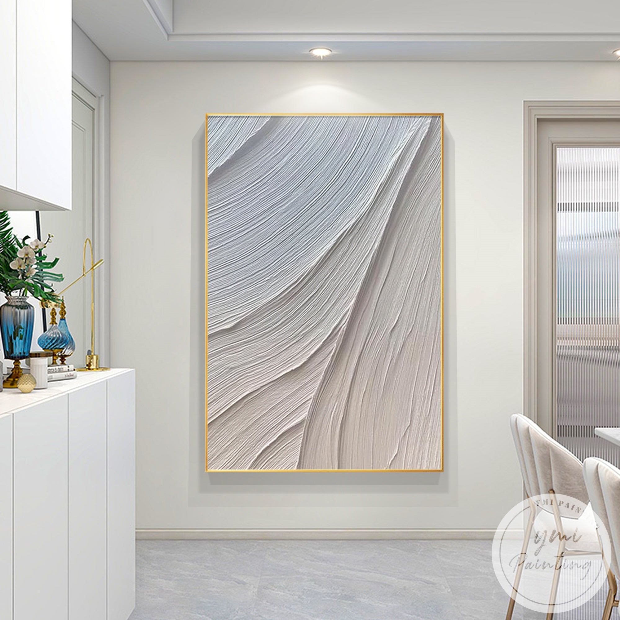beige minimalist abstract canvas art