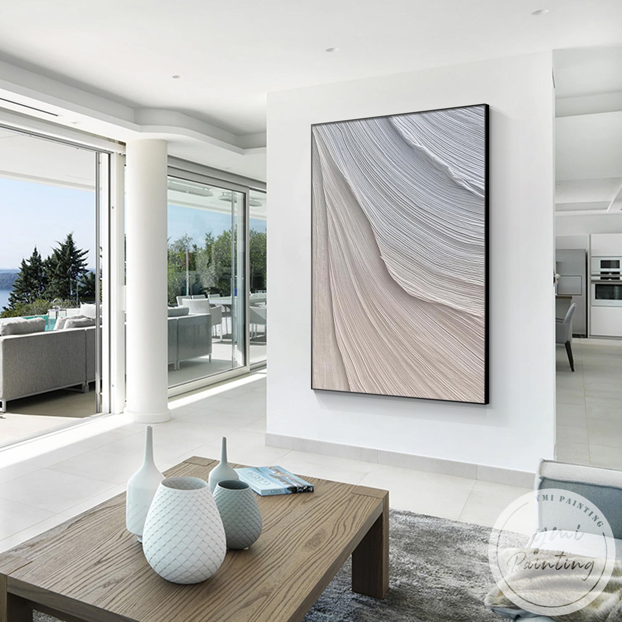 soft textured wave pattern wall decor
