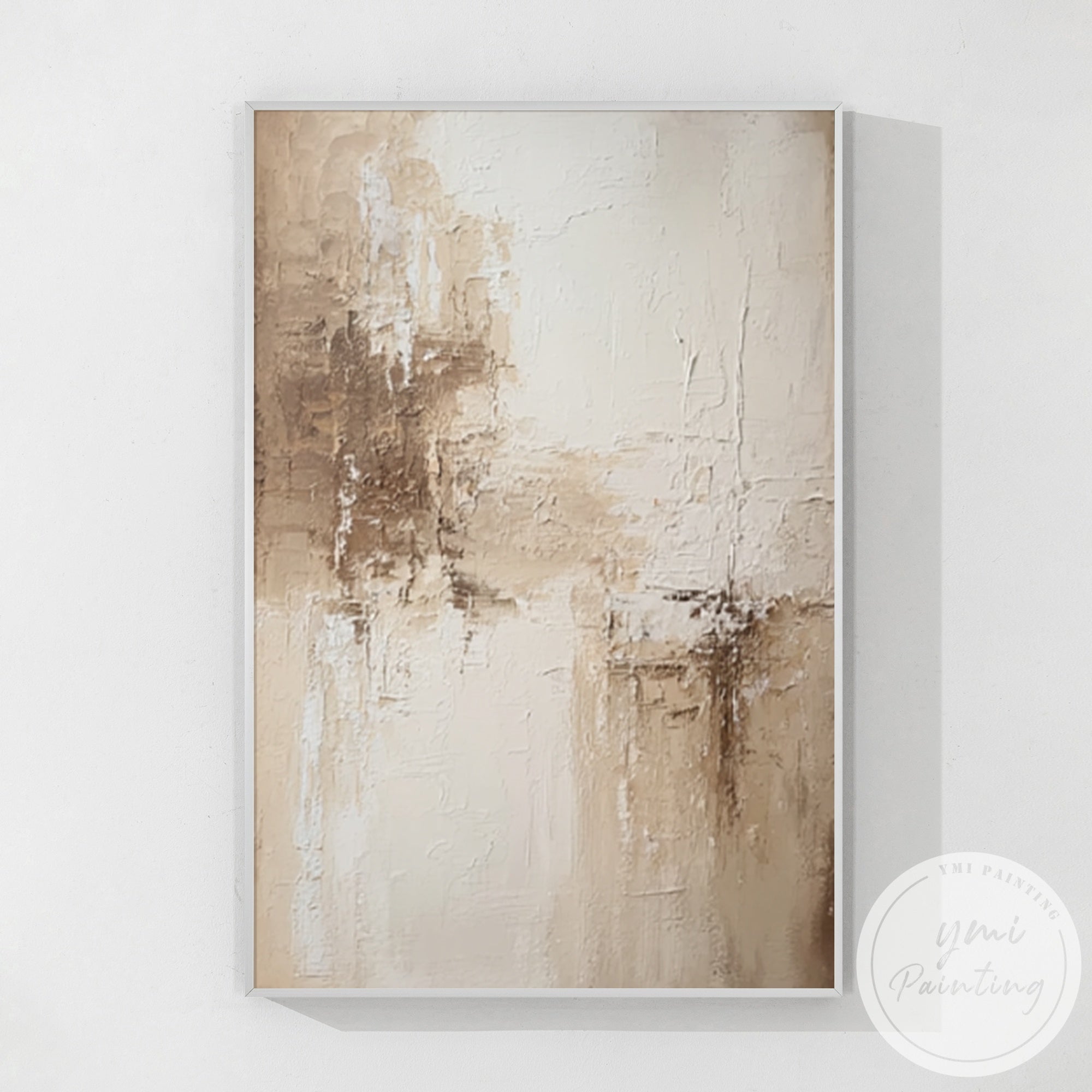 Contemporary textured painting in warm earthy tones