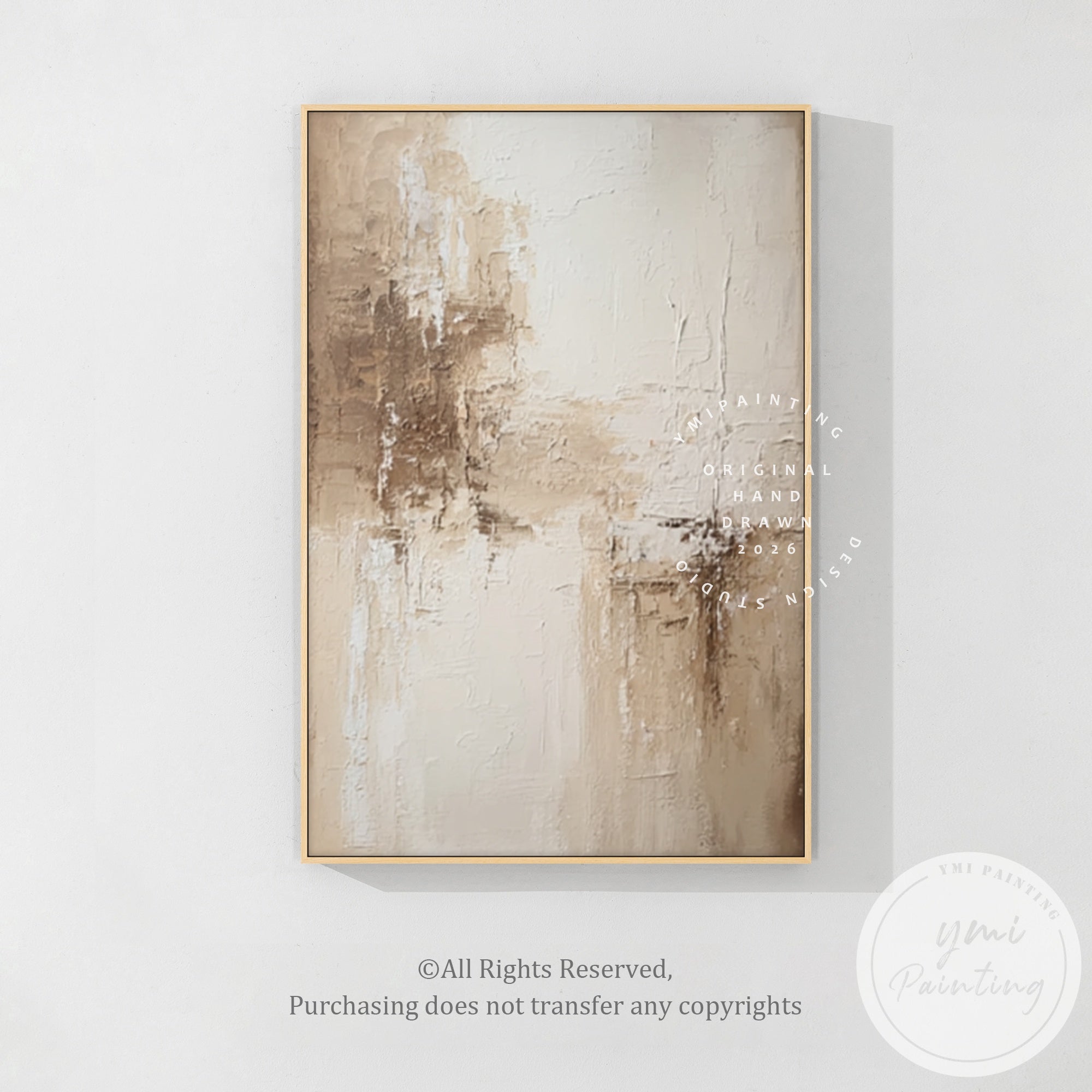Soft neutral abstract artwork with organic texture