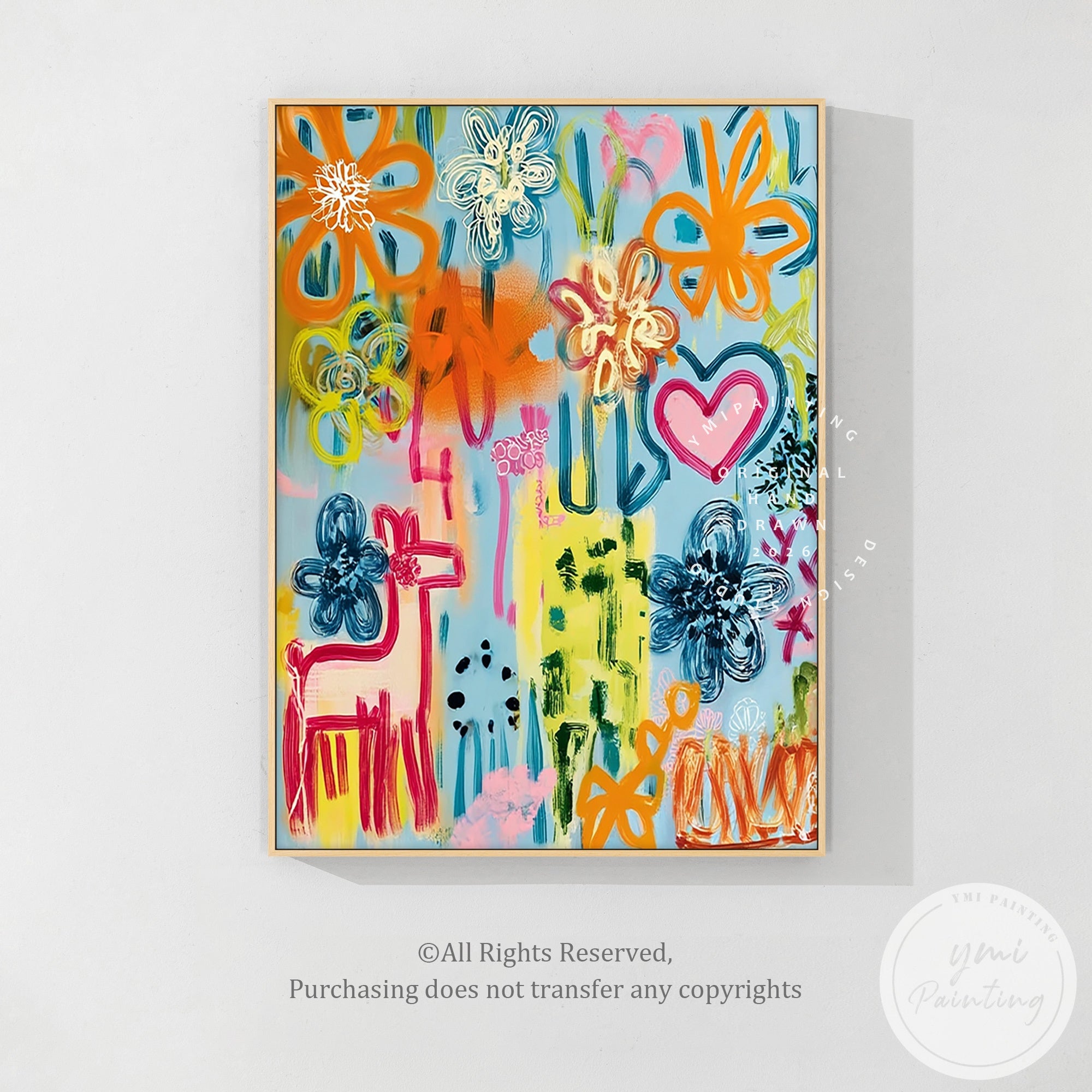 Contemporary colorful abstract art for modern interiors