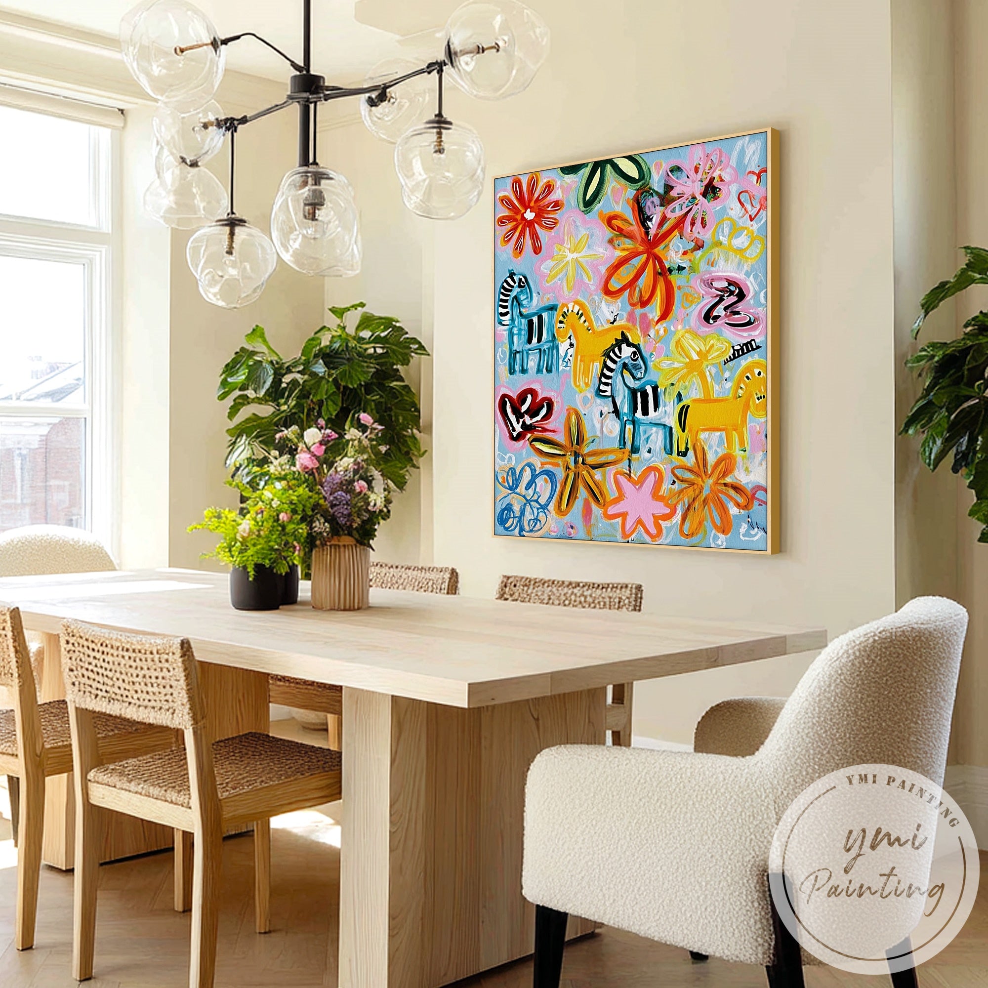 hand-painted-abstract-horse-flower-canvas