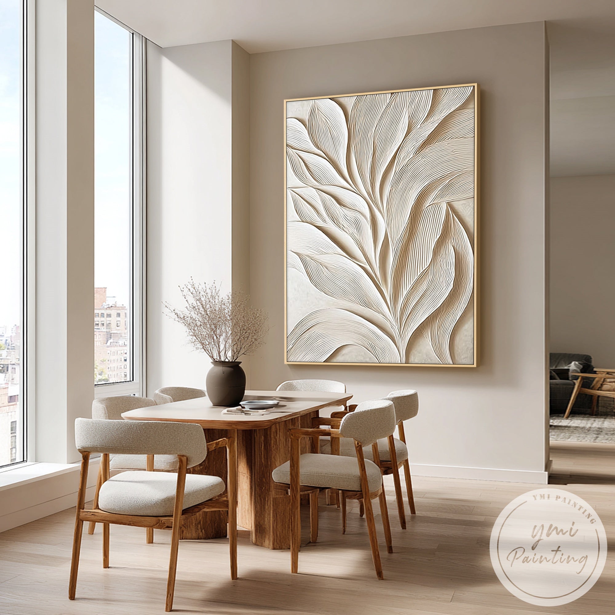 organic abstract leaf pattern modern wall decor