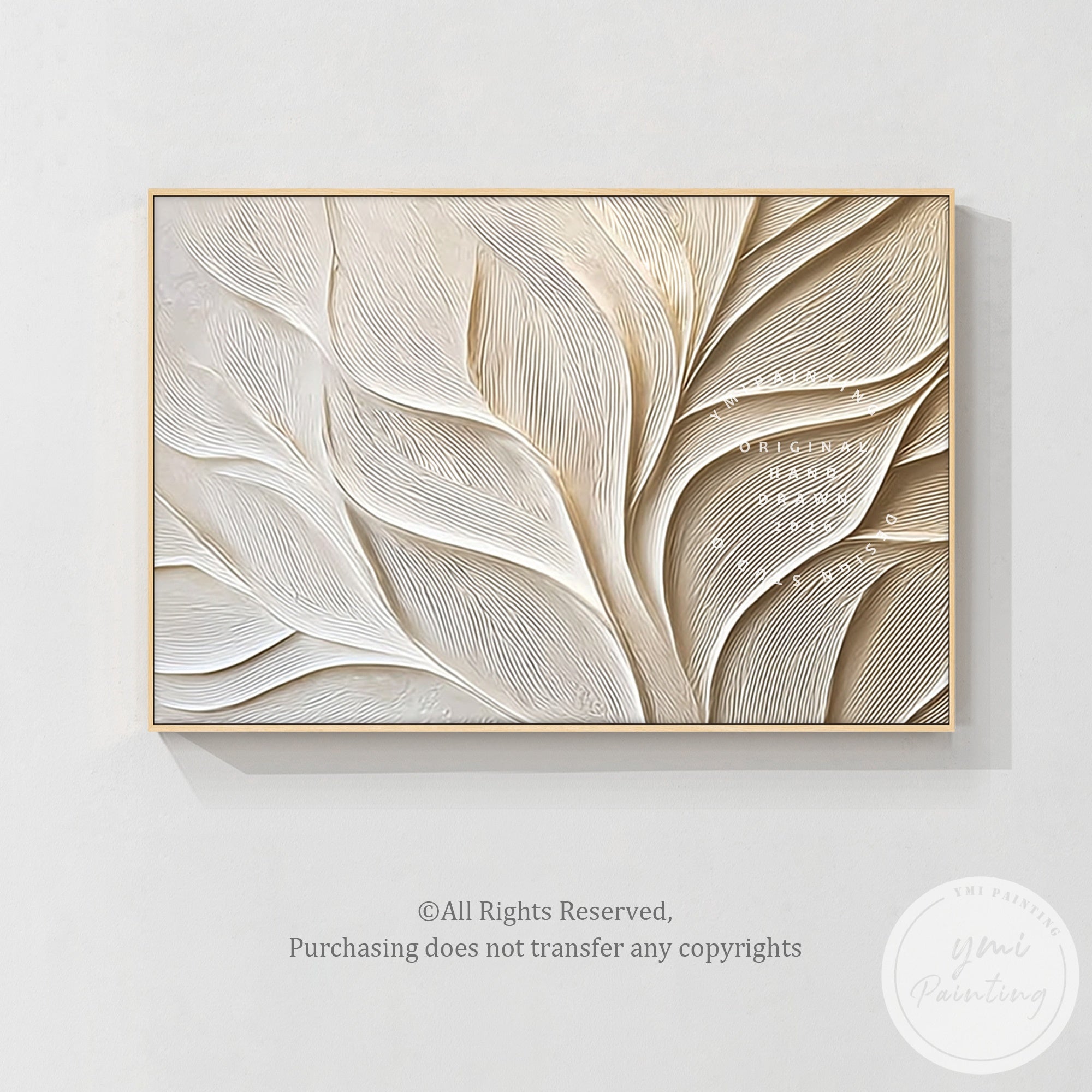 neutral textured canvas botanical design