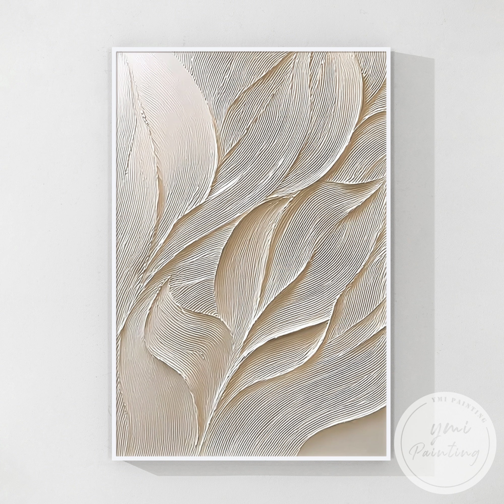 textured abstract leaf design canvas
