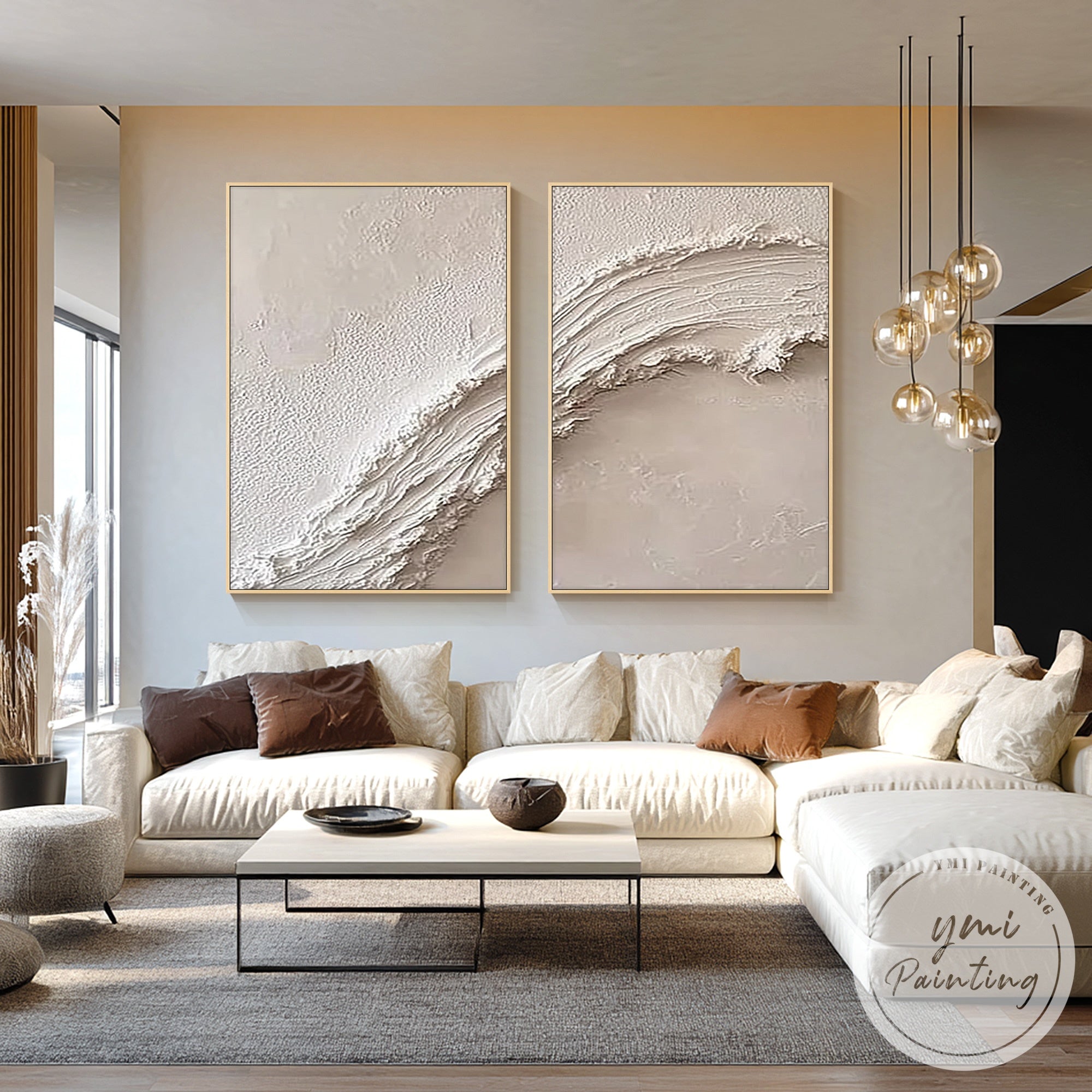 neutral seaside wall art textured design