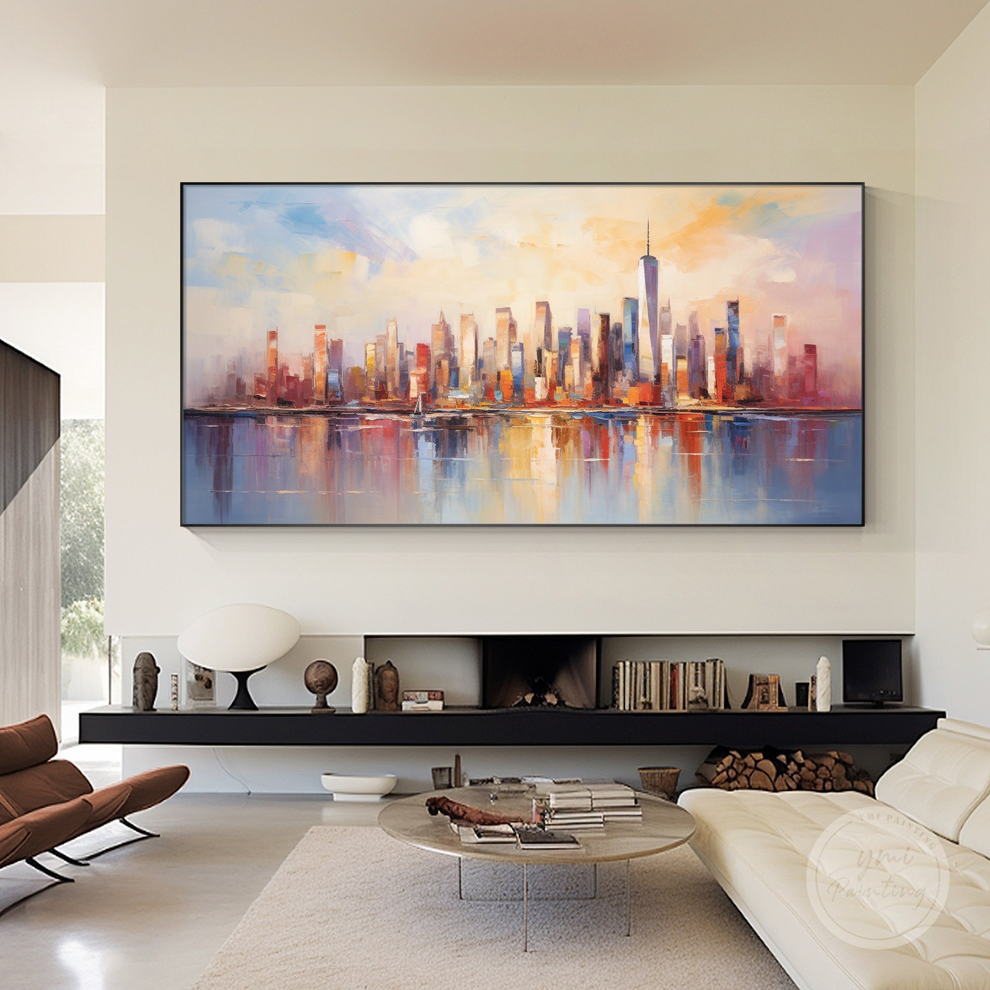 Contemporary New York wall art with vibrant metropolitan colors.