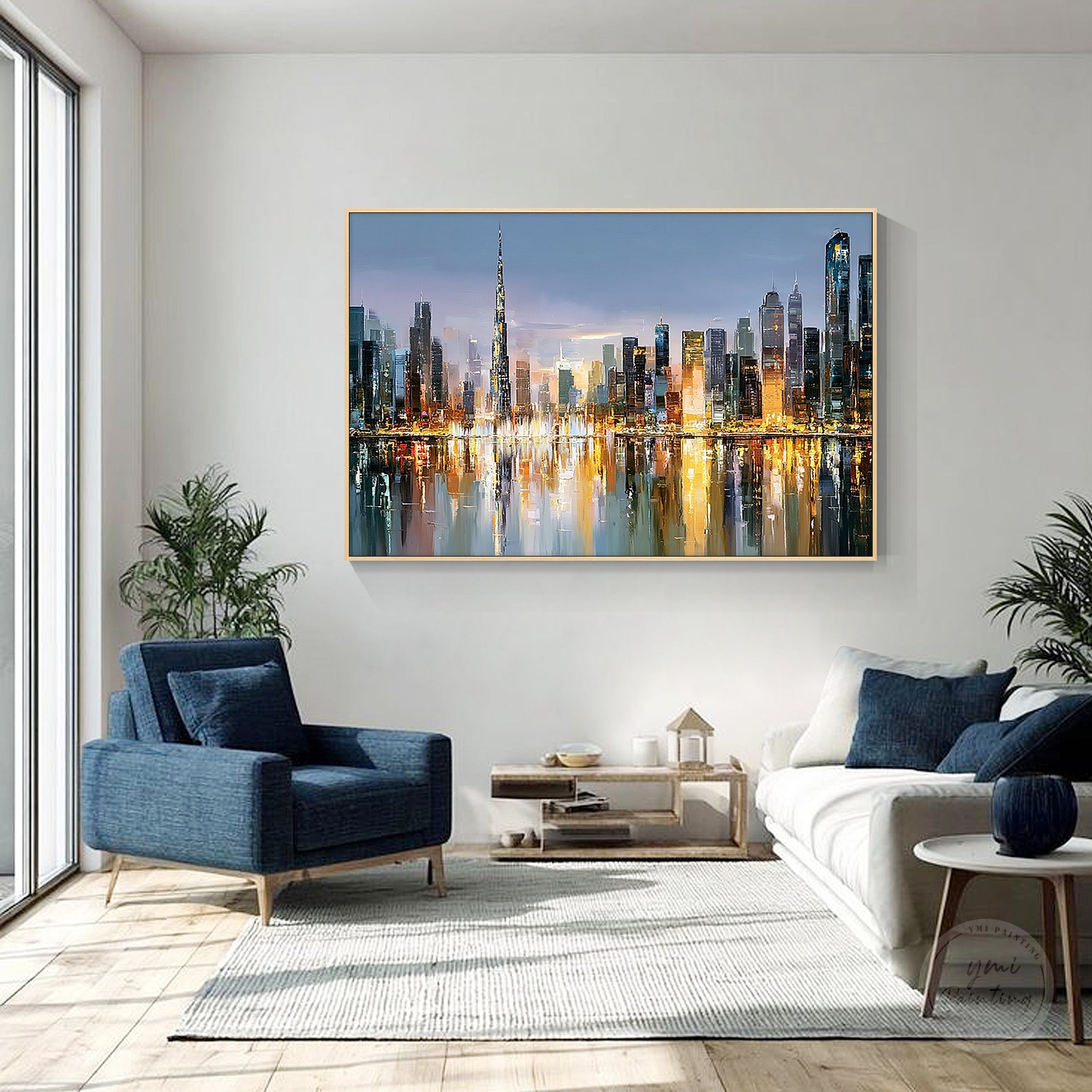 Luxury Dubai cityscape wall artwork design