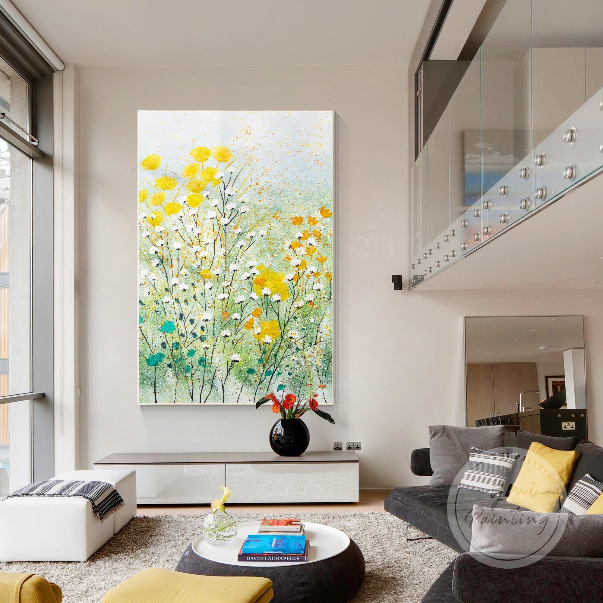 Abstrakte beige Landschaft Wandkunst