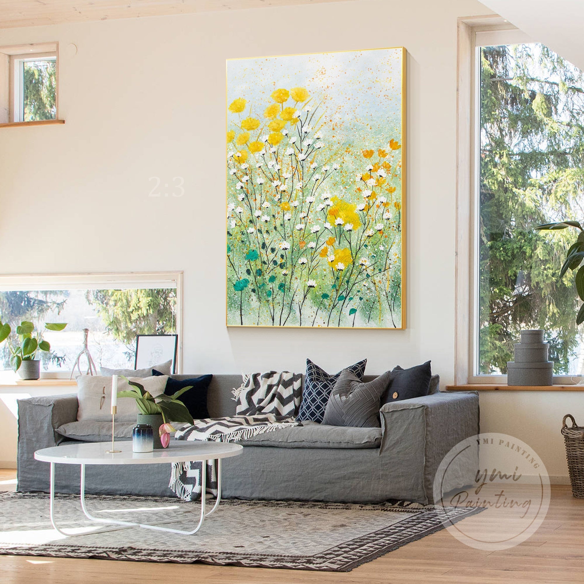Abstrakte beige Landschaft Wandkunst