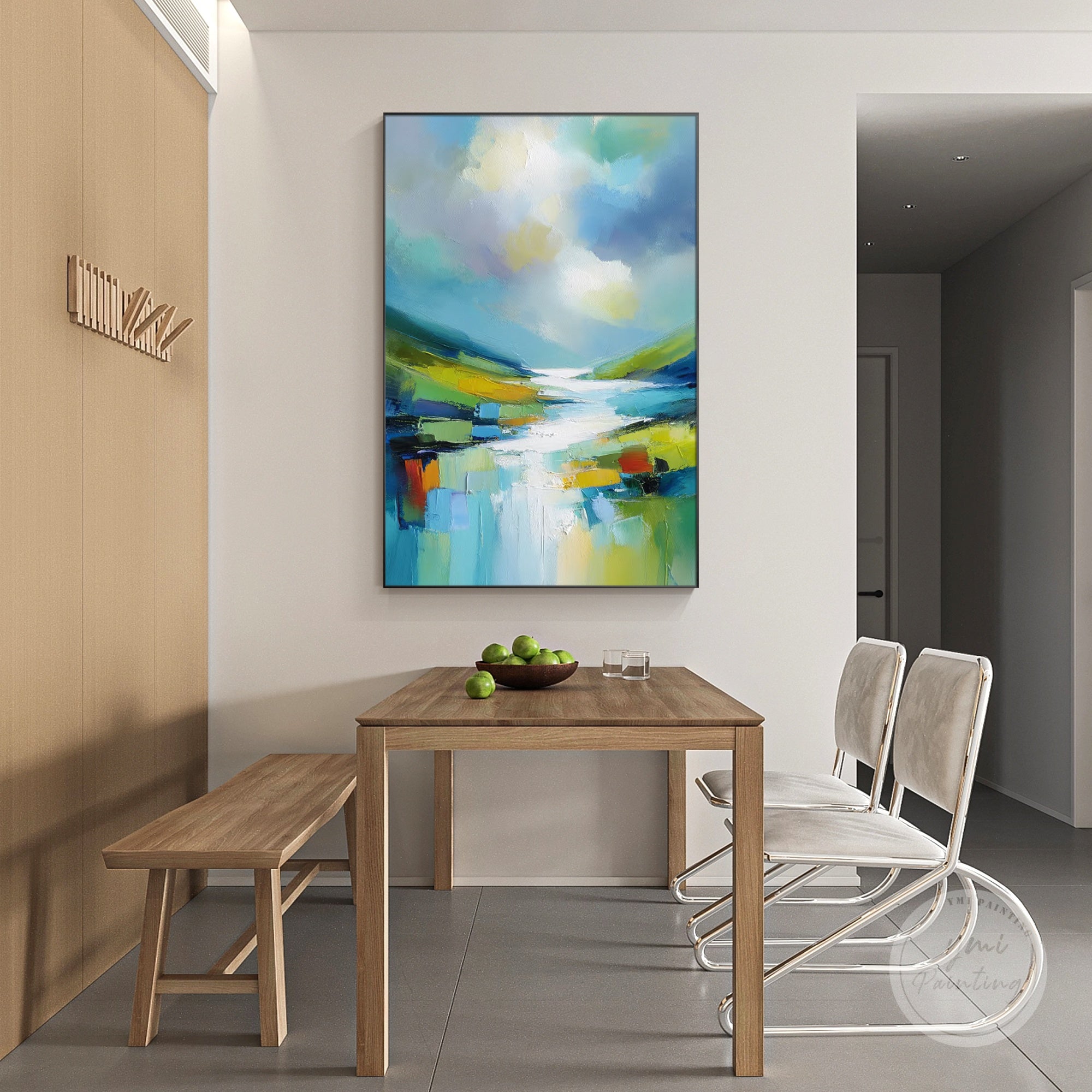 Contemporary landscape painting with rich texture