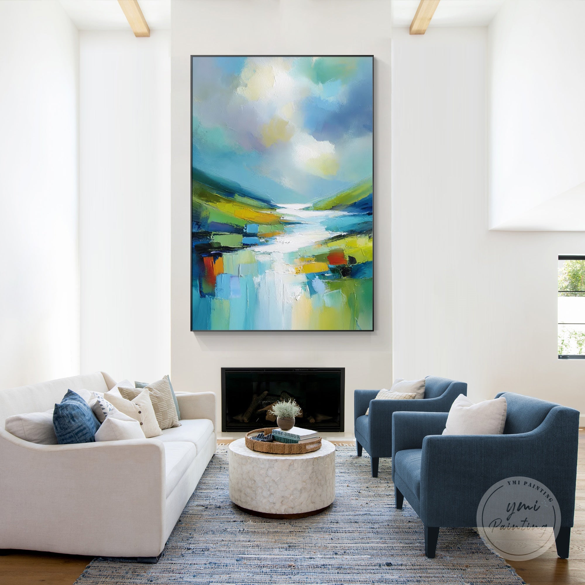 Palette knife abstract landscape painting