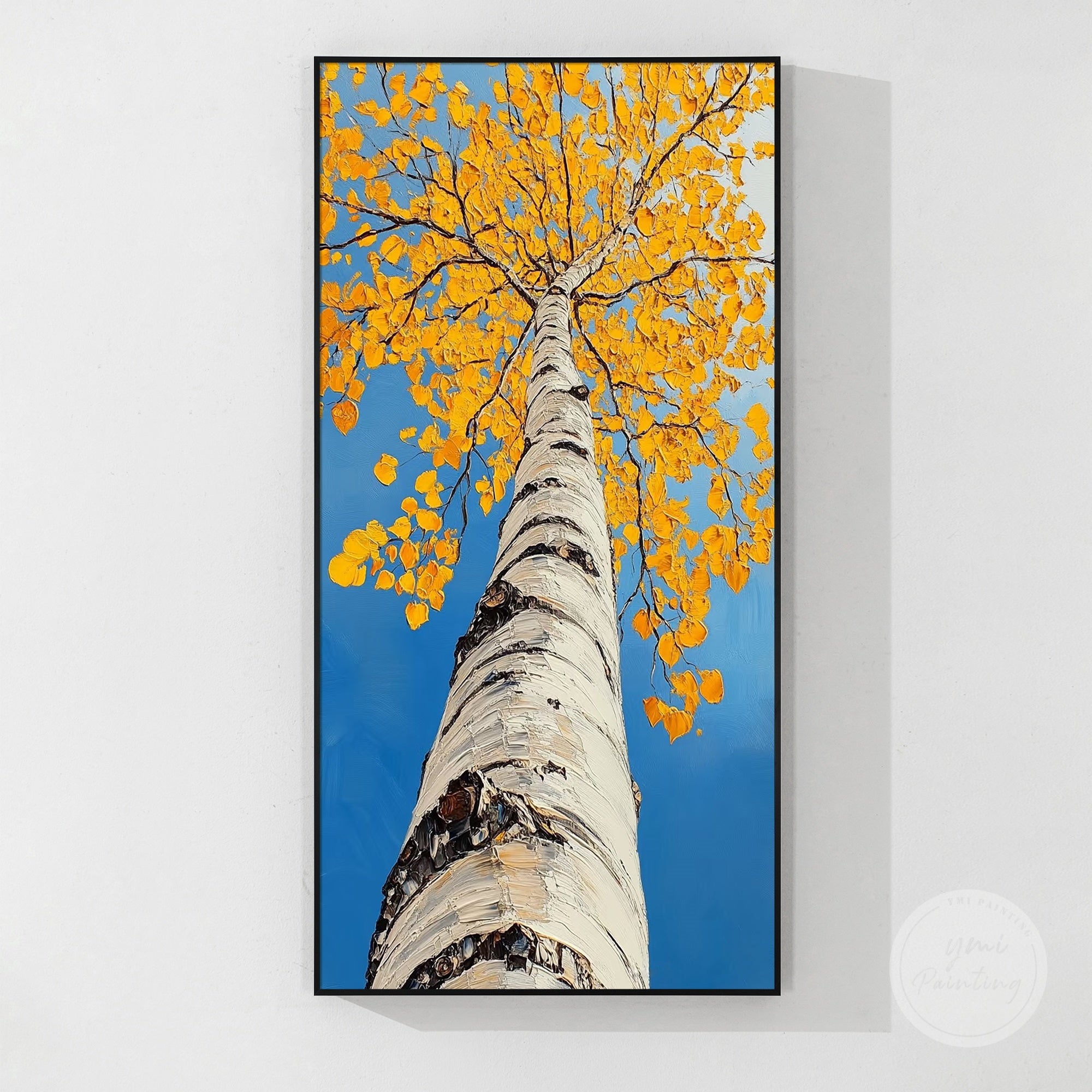 Original autumn tree wall art that creates a welcoming and serene atmosphere.