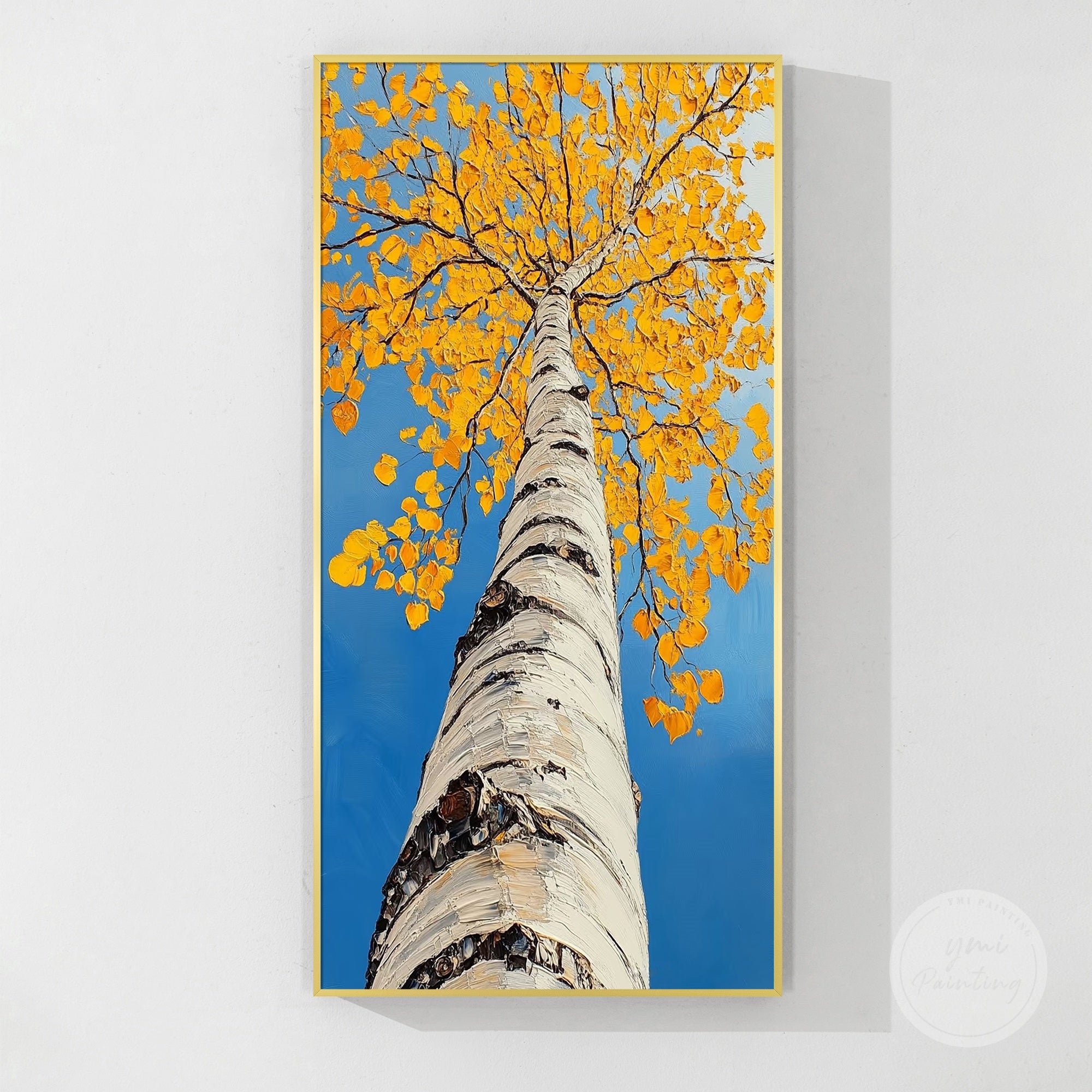 Large seasonal autumn painting that enhances any interior with comfort and elegance.