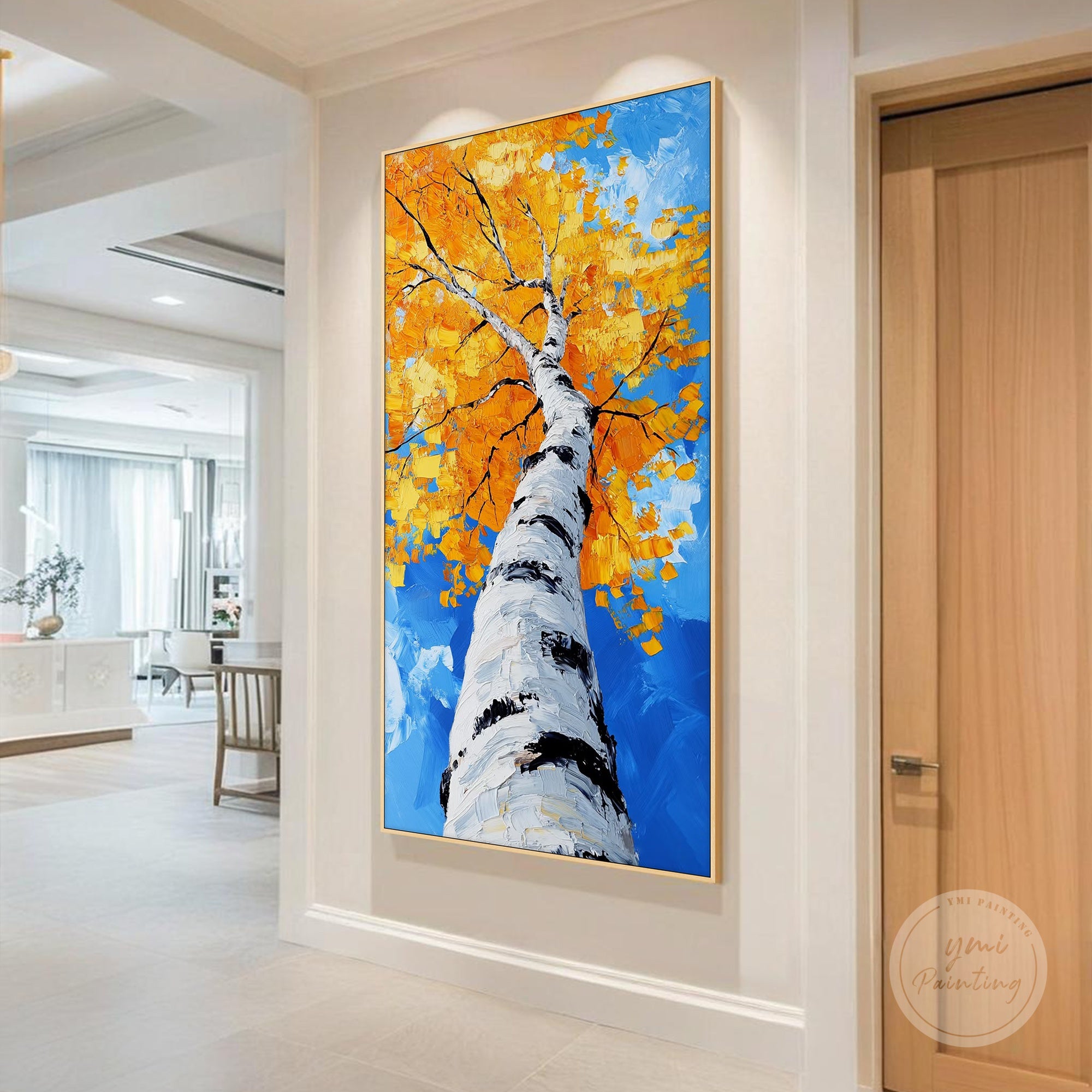 Cozy autumn tree canvas art that brings warmth and seasonal charm to your home.