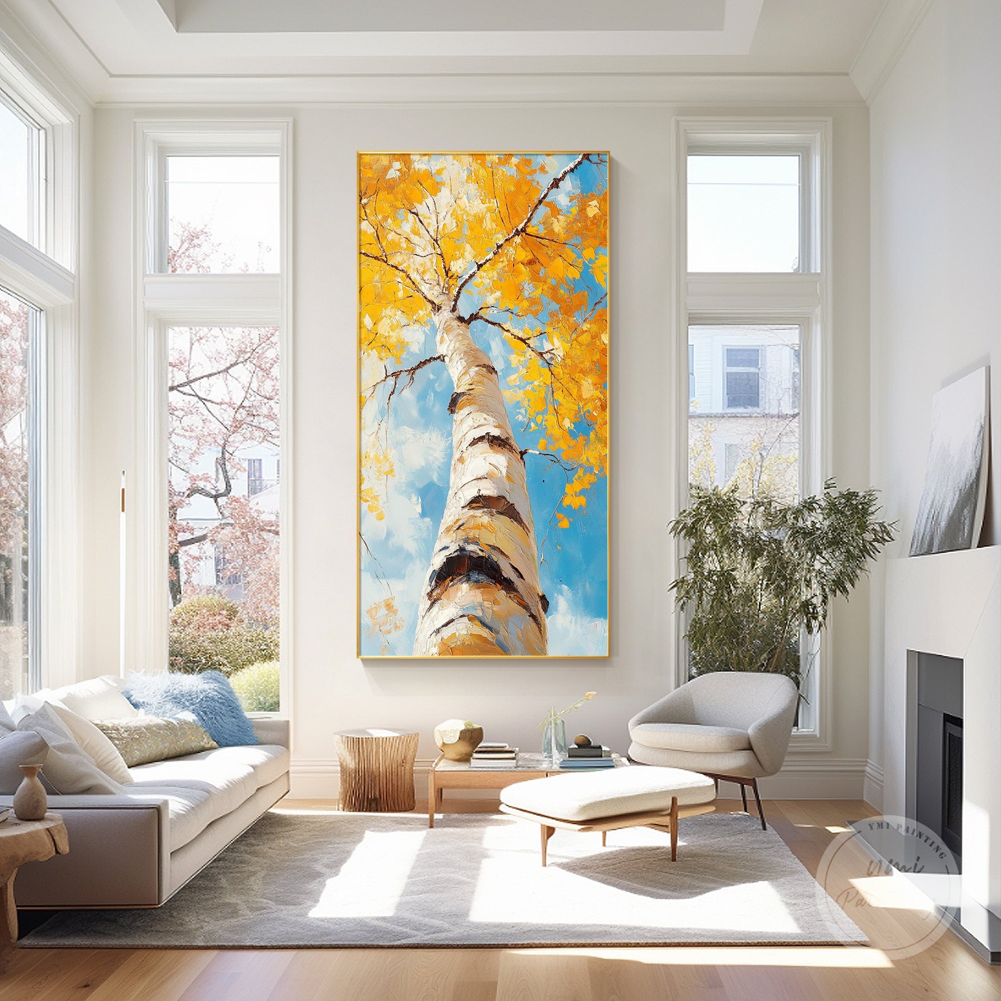 Fall decor wall art with vibrant foliage, perfect for living rooms, dining rooms, or offices.