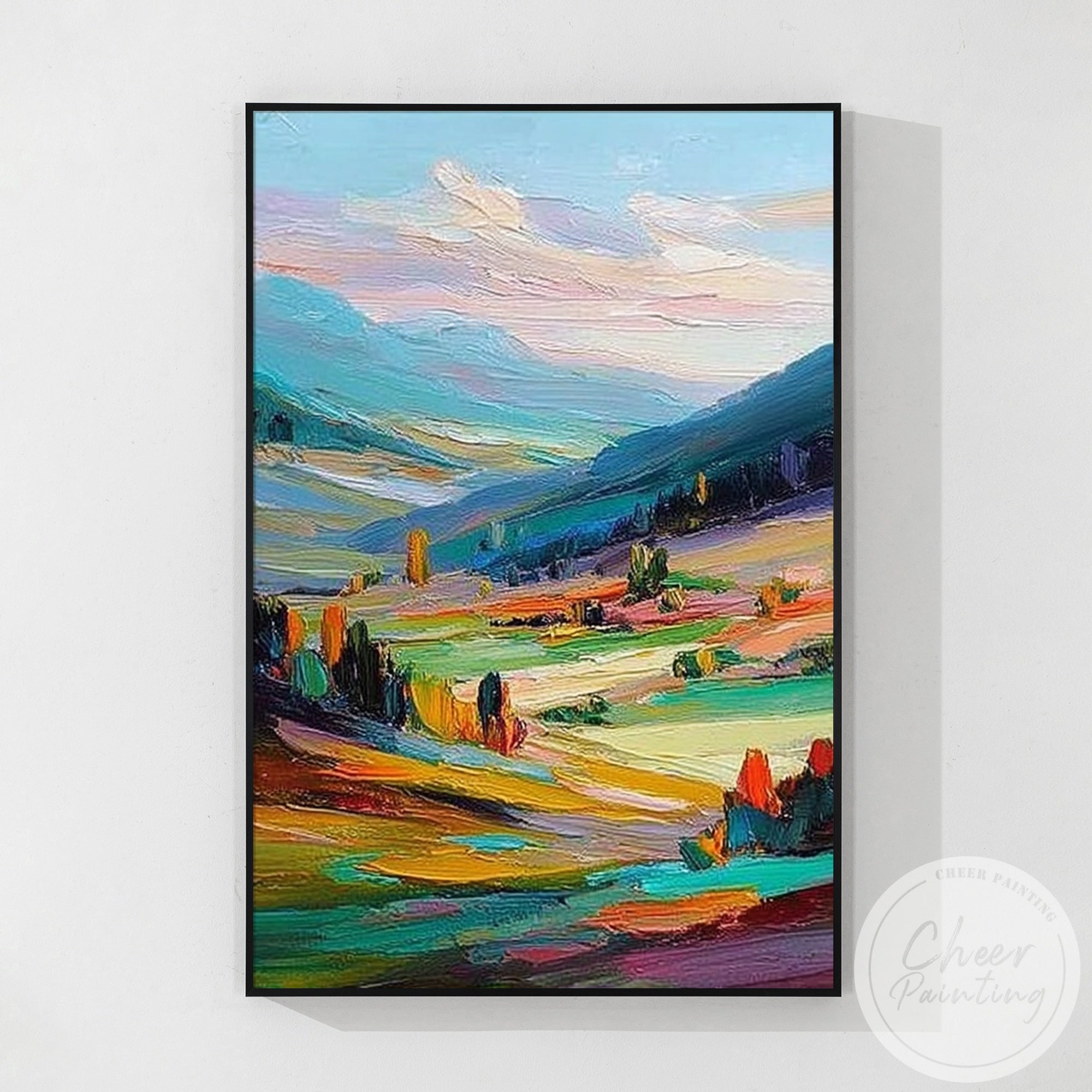 Abstract Landscape Field and Valley Canvas